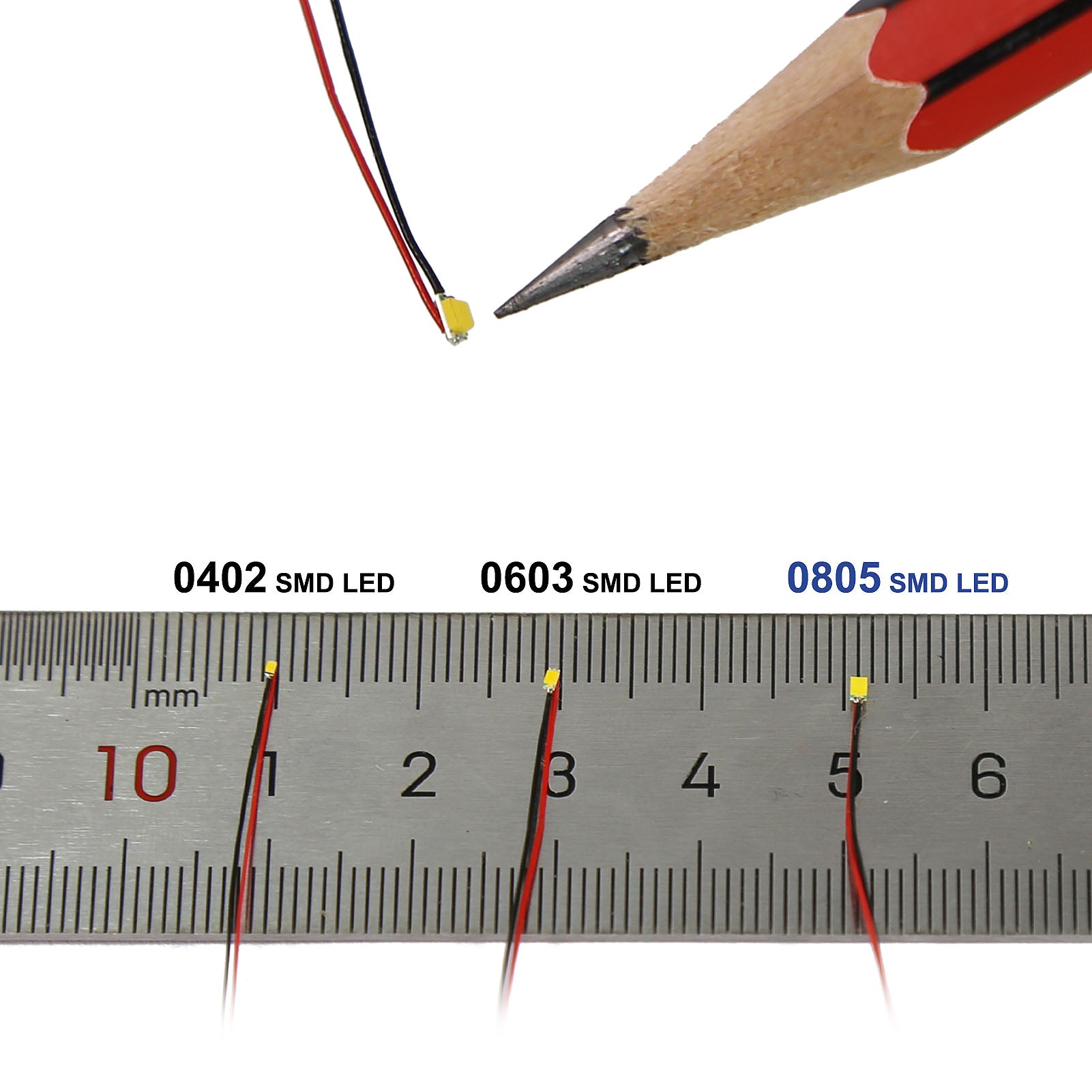 LR0805 20pcs Pre-wired 50cm Wire 0805 SMD LED Lights with Resistor Rectifier