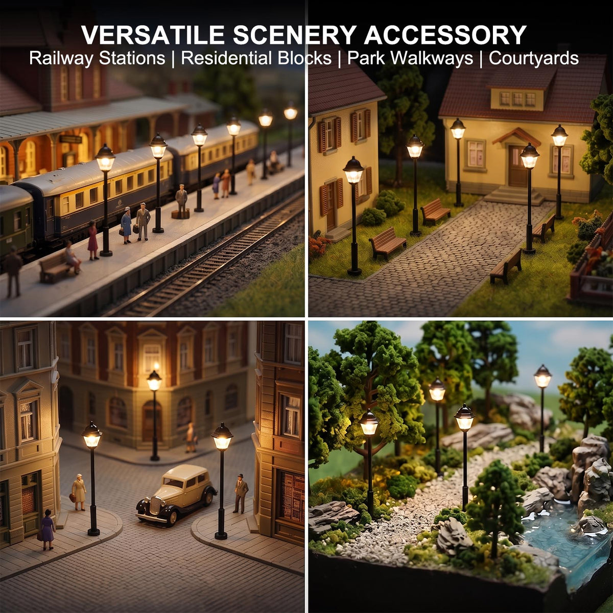 LYM09 10pcs N Scale 1:150 Lamppost Street Light12V