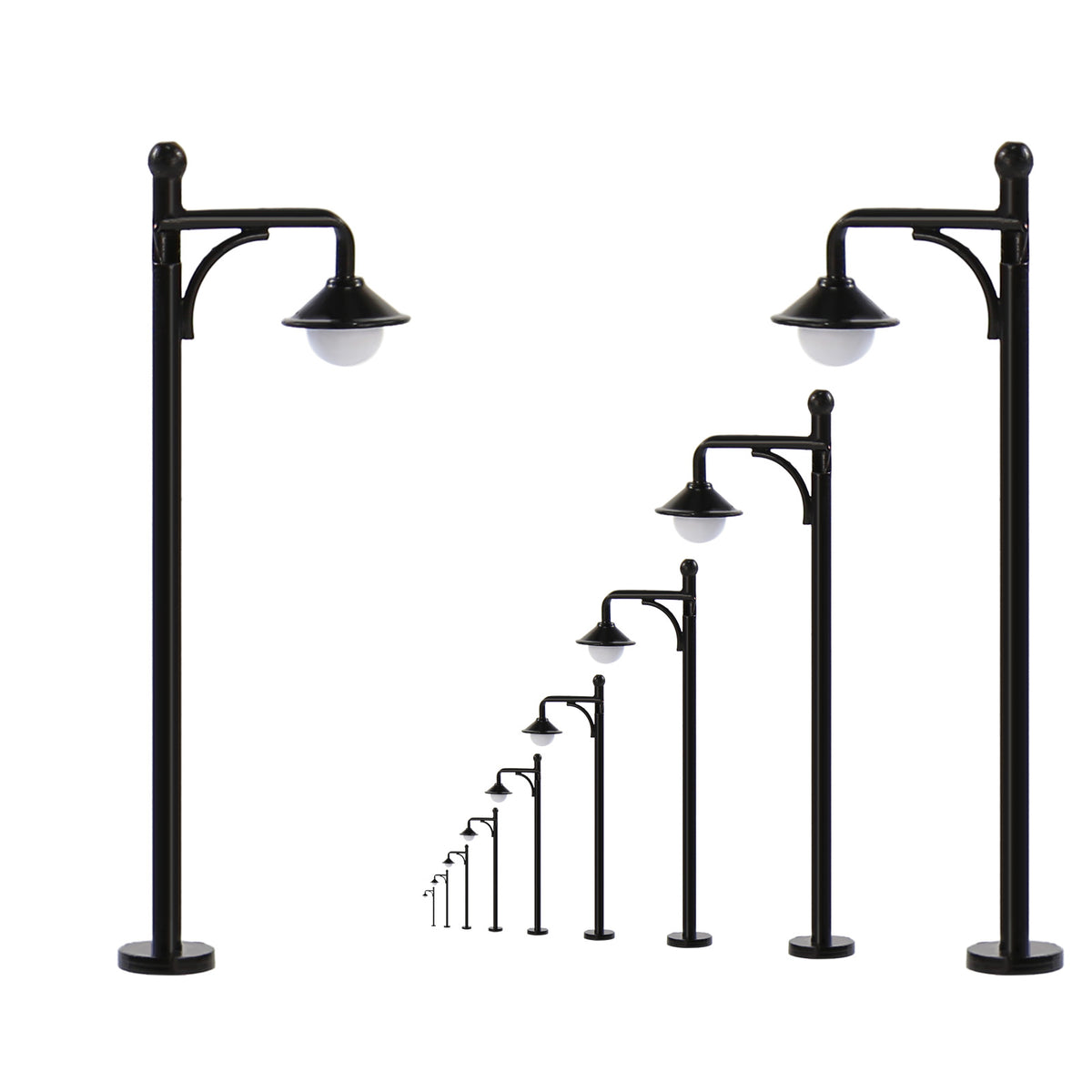 LYM21 10pcs N Scale 1:160 Lamppost Street Light LED