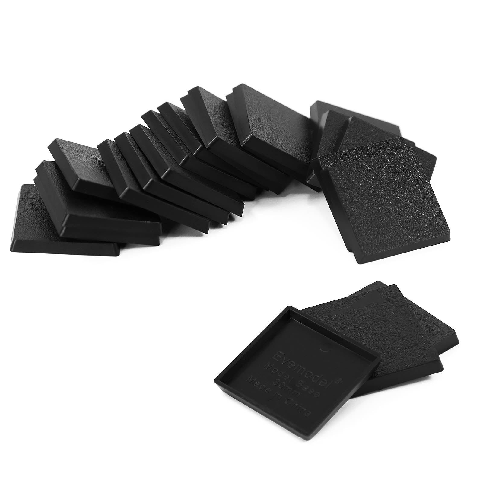 MB1030 20pcs 30mm Square Bases Black Plastic for Wargames