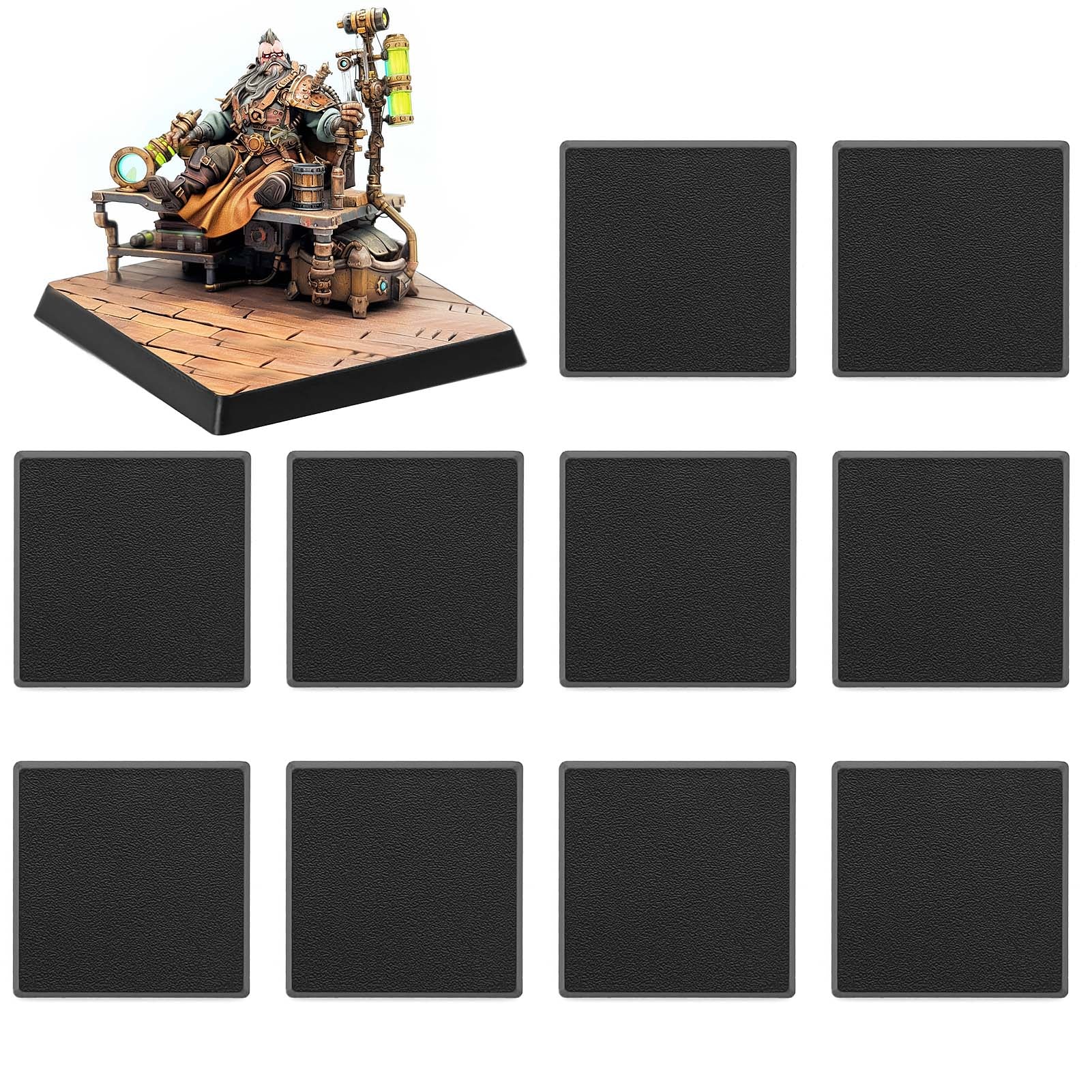 MB1040 20pcs 40mm Square Bases Plastic for Wargames