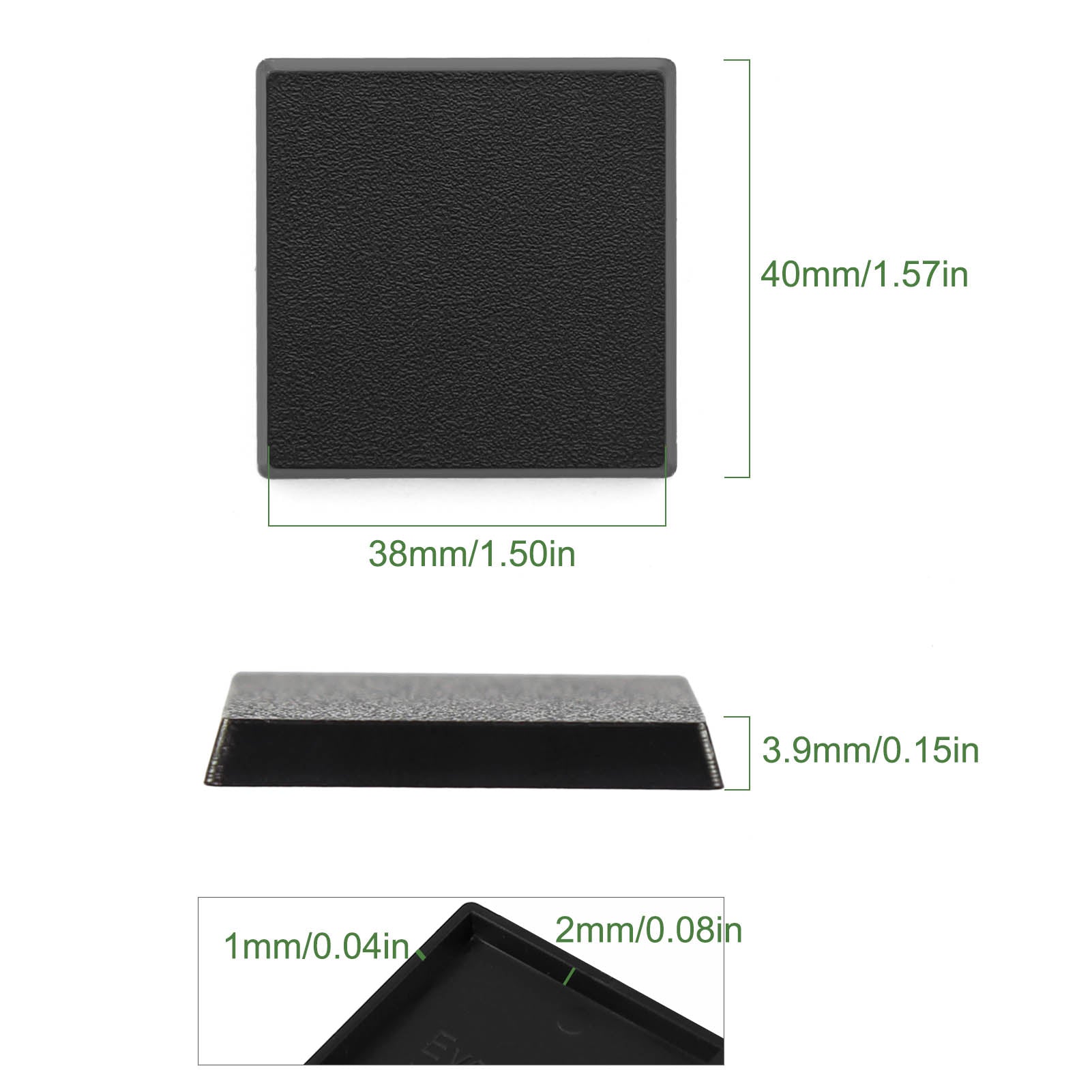 MB1040 20pcs 40mm Square Bases Plastic for Wargames