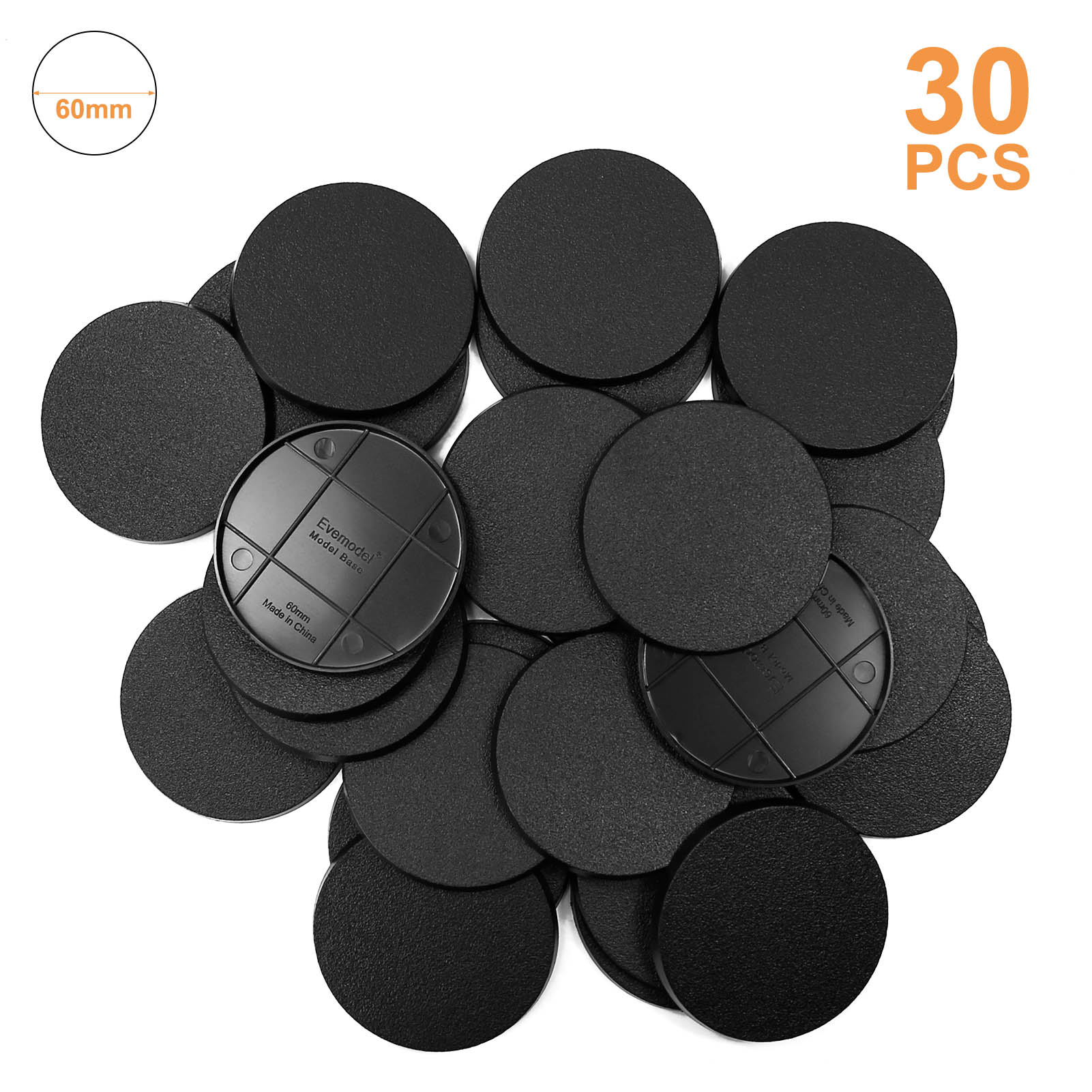 MB11 Various Size 60mm 80mm 90mm 100mm Round ABS Model Bases for Wargames Table Games