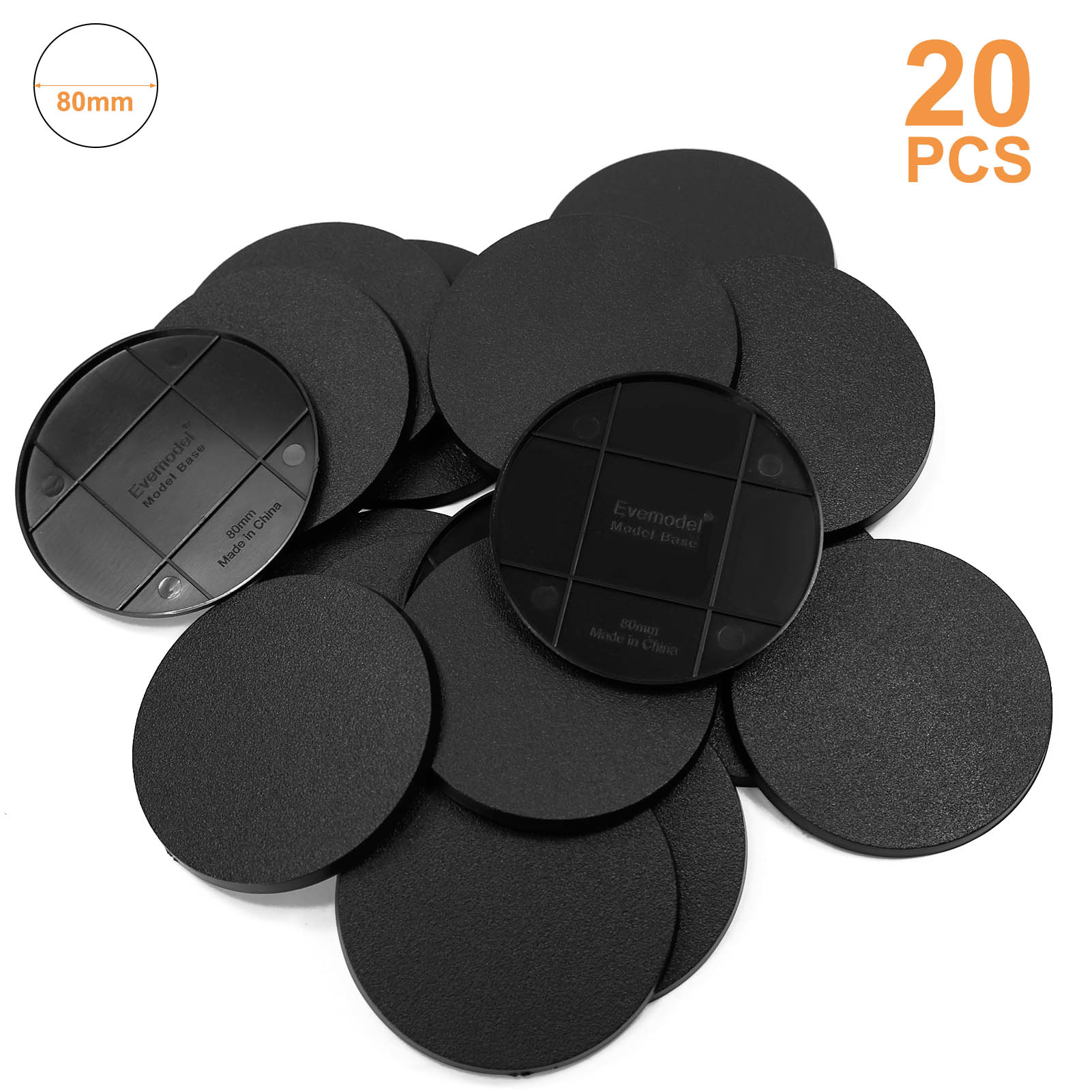 MB11 Various Size 60mm 80mm 90mm 100mm Round ABS Model Bases for Wargames Table Games