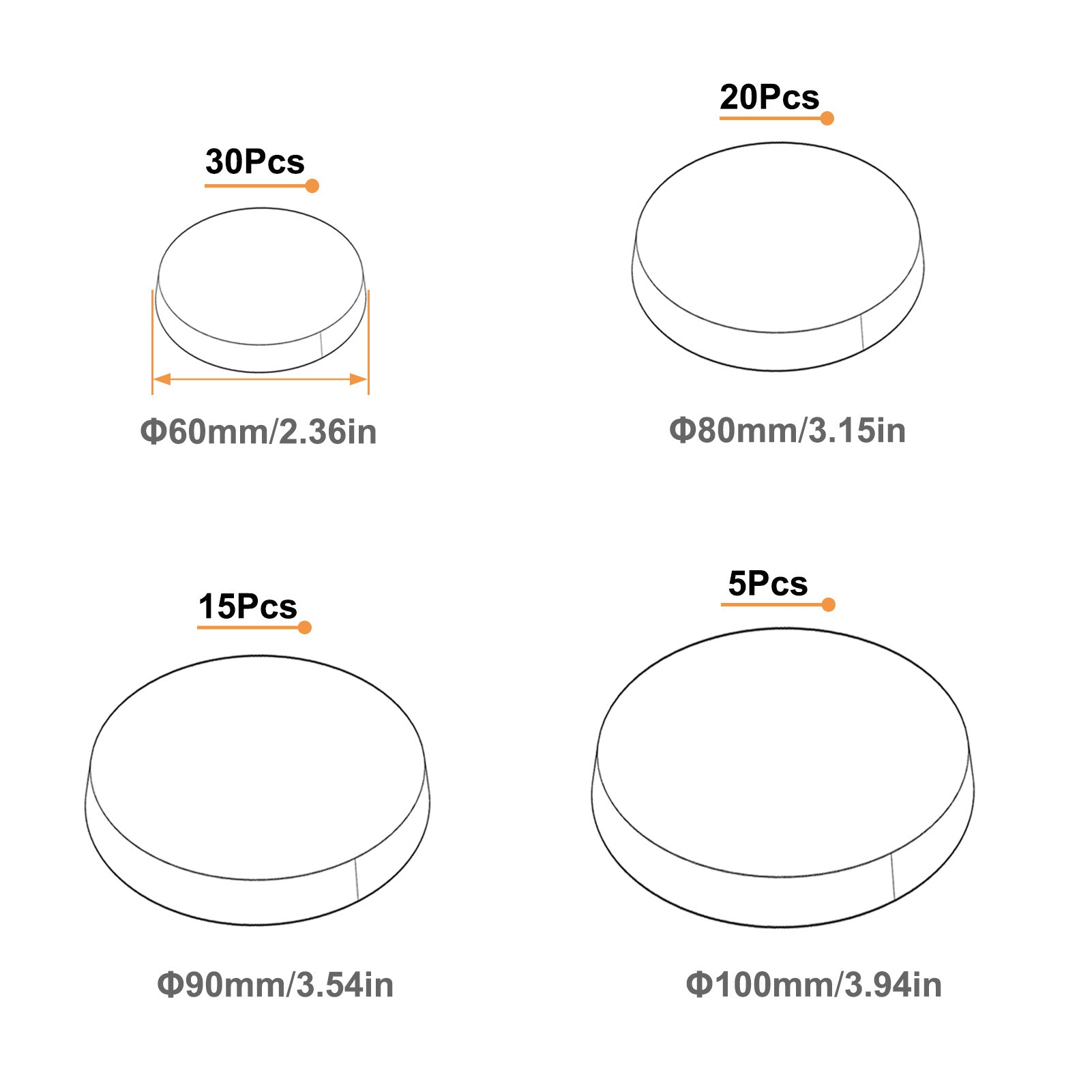 MB11 Various Size 60mm 80mm 90mm 100mm Round ABS Model Bases for Wargames Table Games