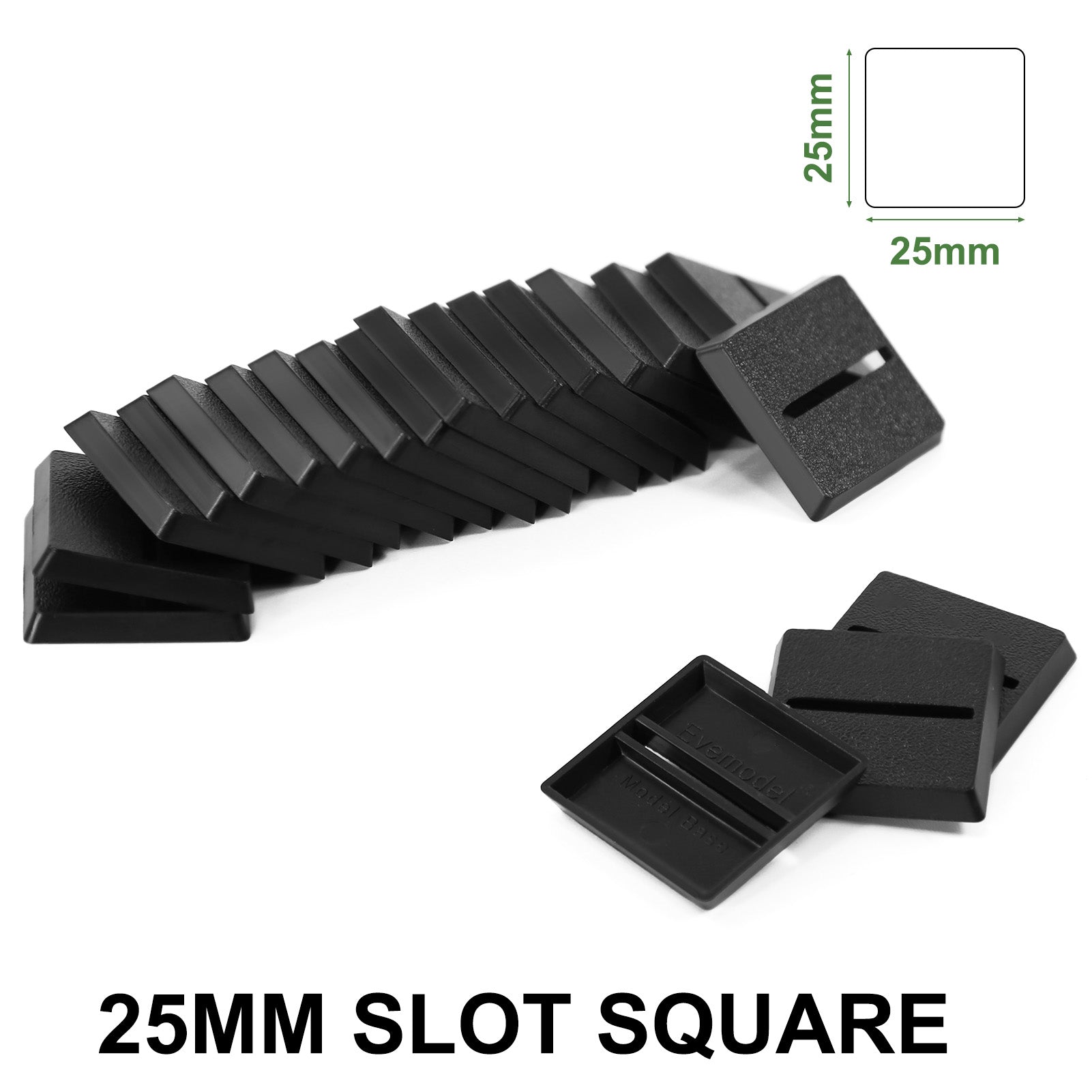 MB2525 20pcs 25mm Square Slot Bases for Table Game Wargames