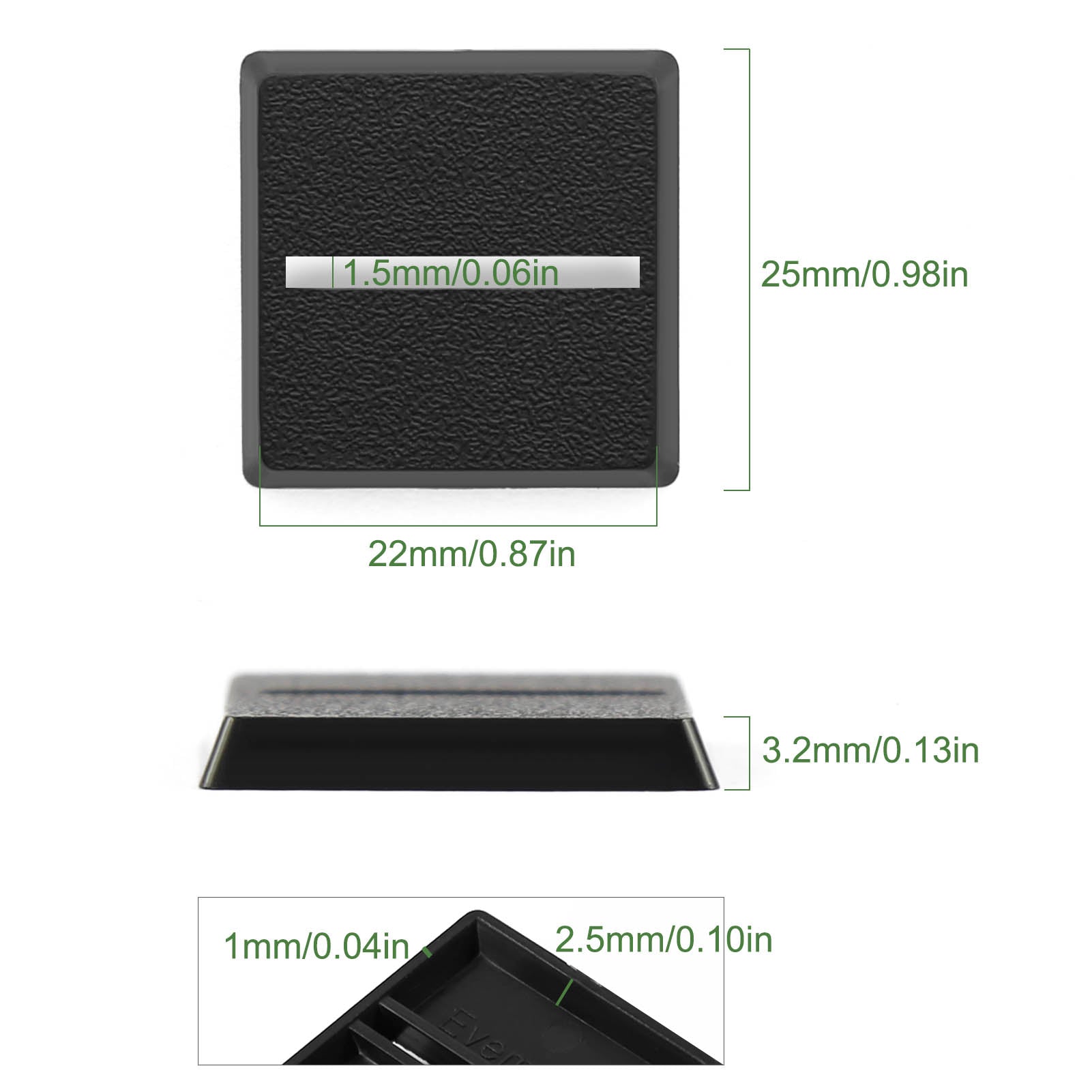 MB2525 20pcs 25mm Square Slot Bases for Table Game Wargames