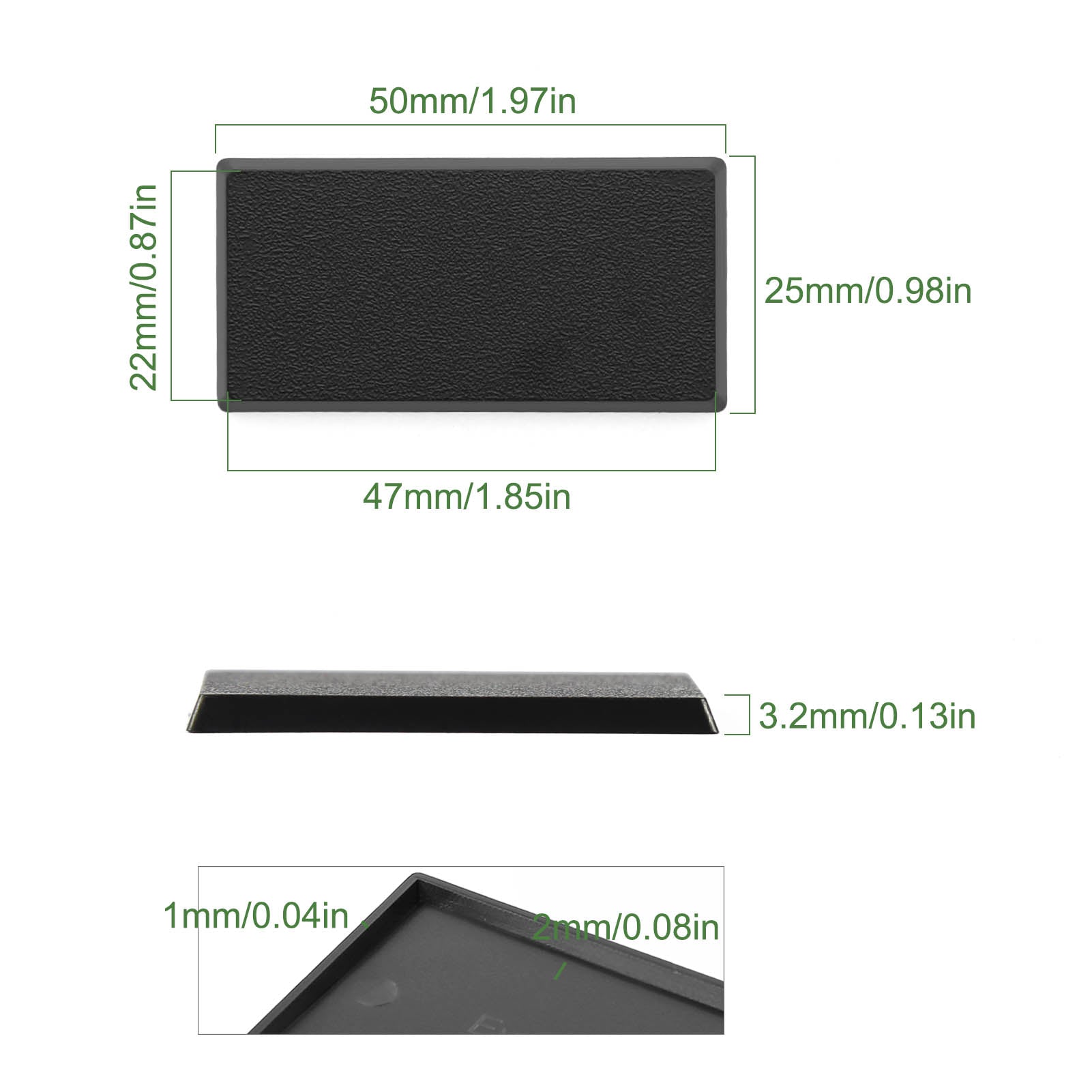 MB2550 20pcs 25mmX50mm Rectangle Bases Plastic for Table Game Wargames