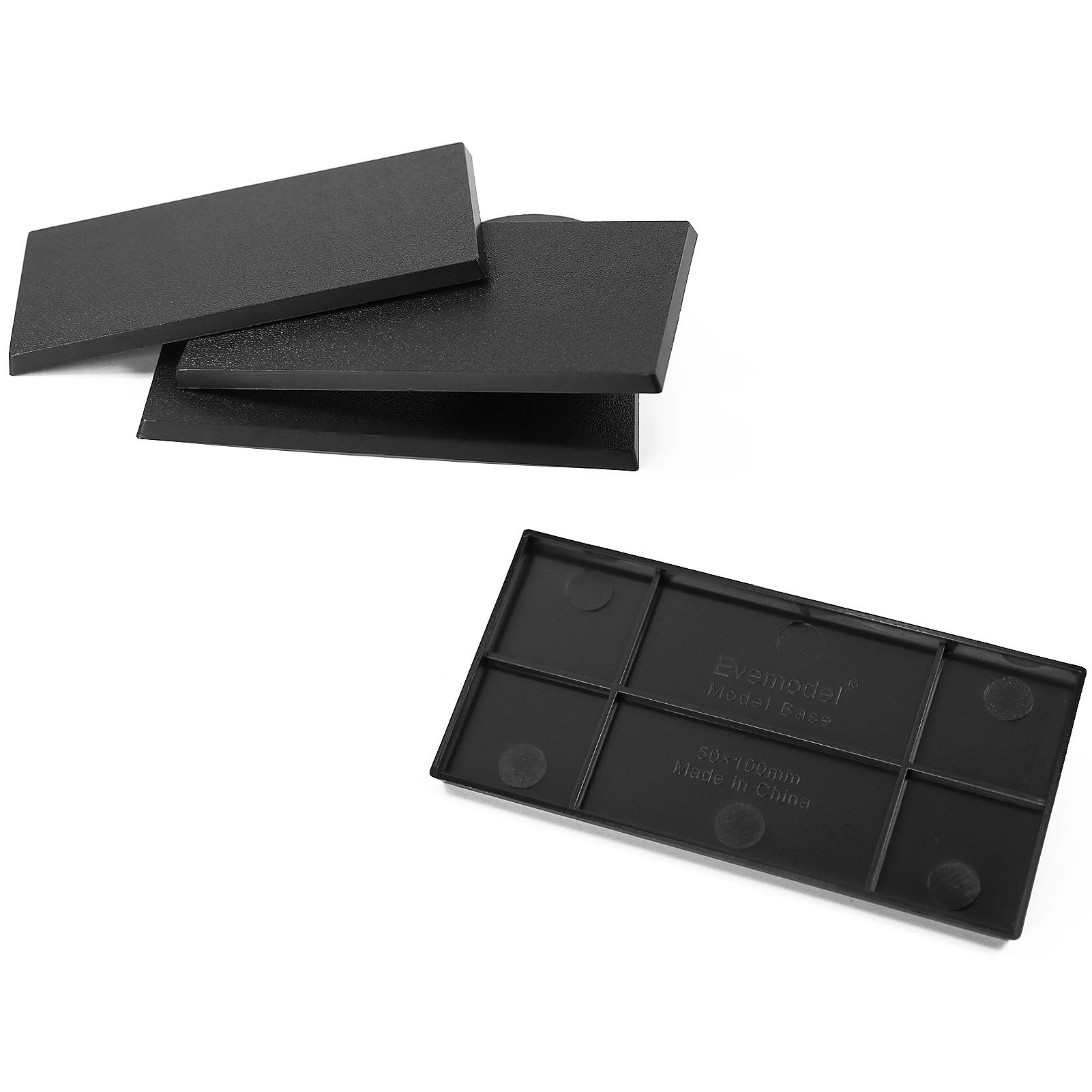 MB50100 8pcs 50mmX100mm Rectangle Bases Plastic for Wargame