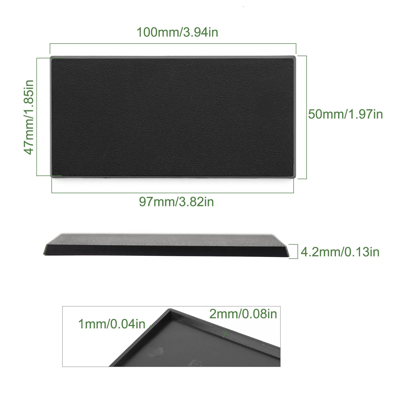 MB50100 8pcs 50mmX100mm Rectangle Bases Plastic for Wargame