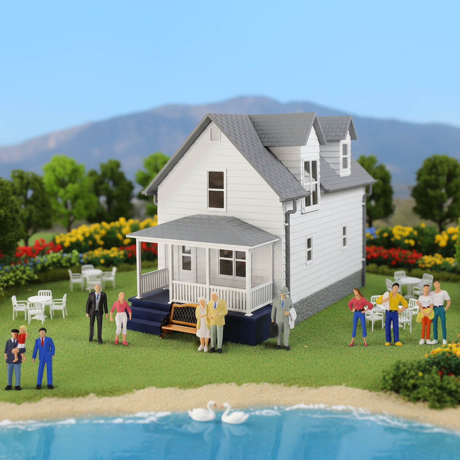 P4312 30pcs O Scale 1:43 Painted Colorful Figures Scale Standing People Model Railway