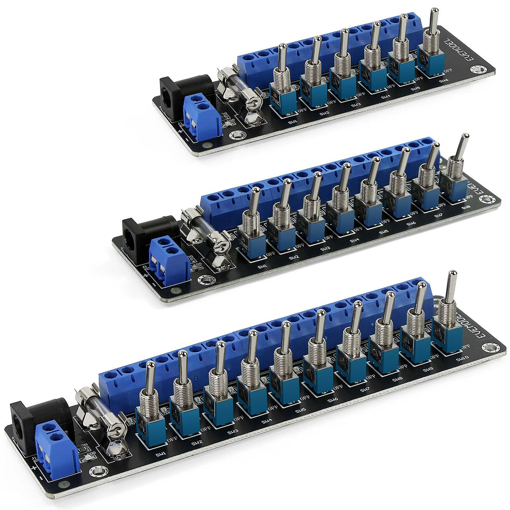 Módulo Distribución De Potencia Evemodel 12 Canales – 3V-24V DC, Interruptores Individuales