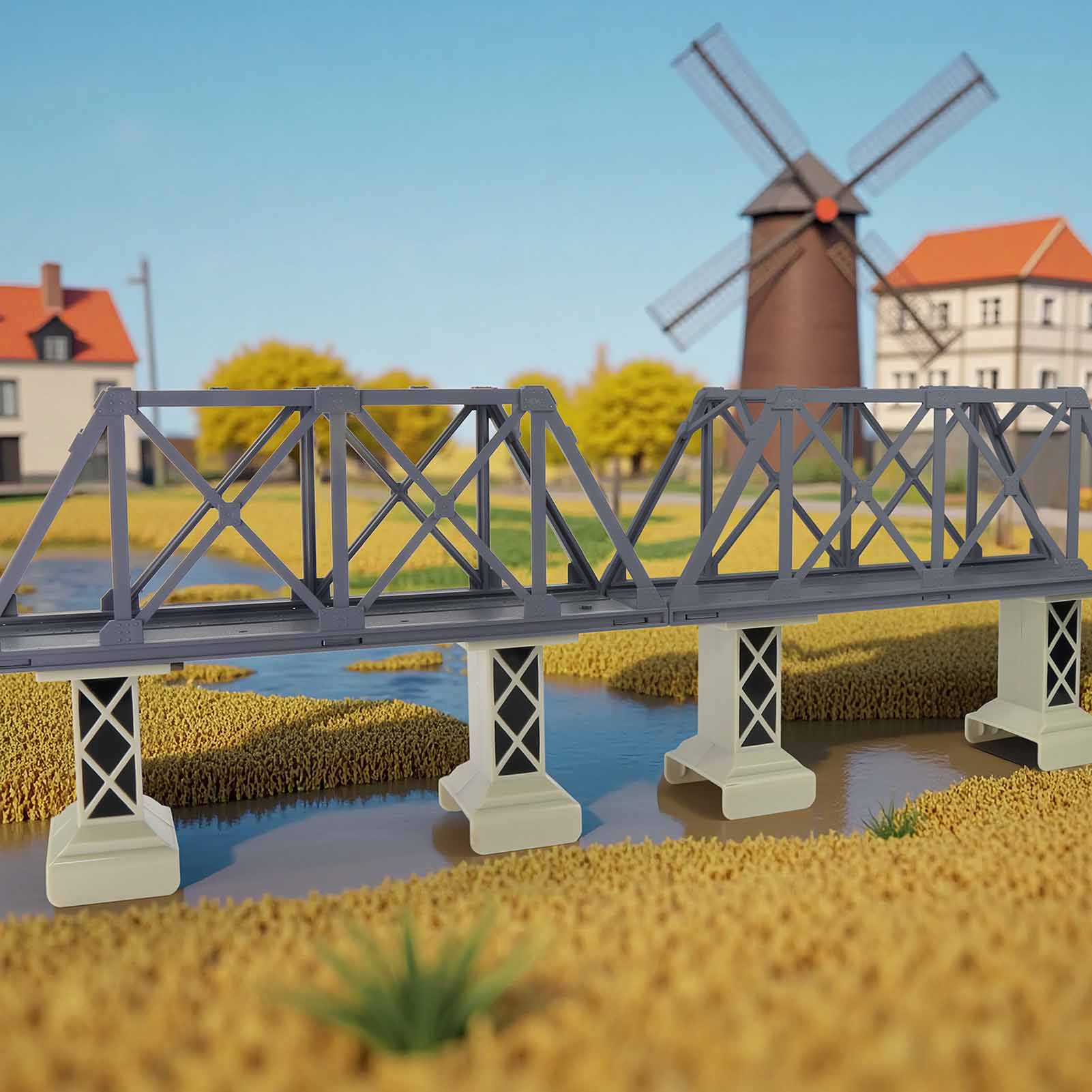 QLF46 1 Unit HO Scale 1:87 Model Truss Bridge Kit for Model Track Model Trains