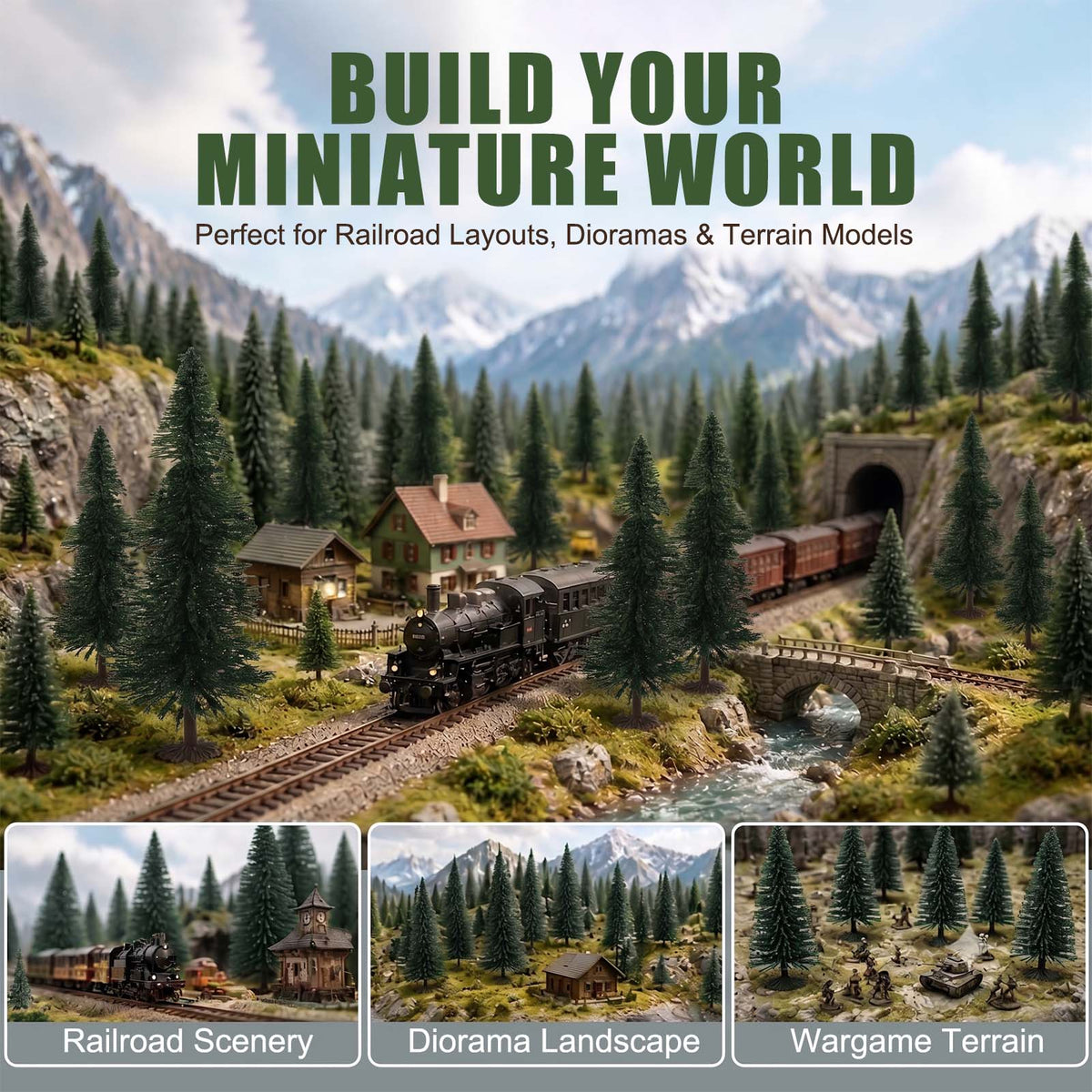 S10115 20pcs HO Scale OO Scale 11.5cm Model Train Trees Model Pine Trees with Roots