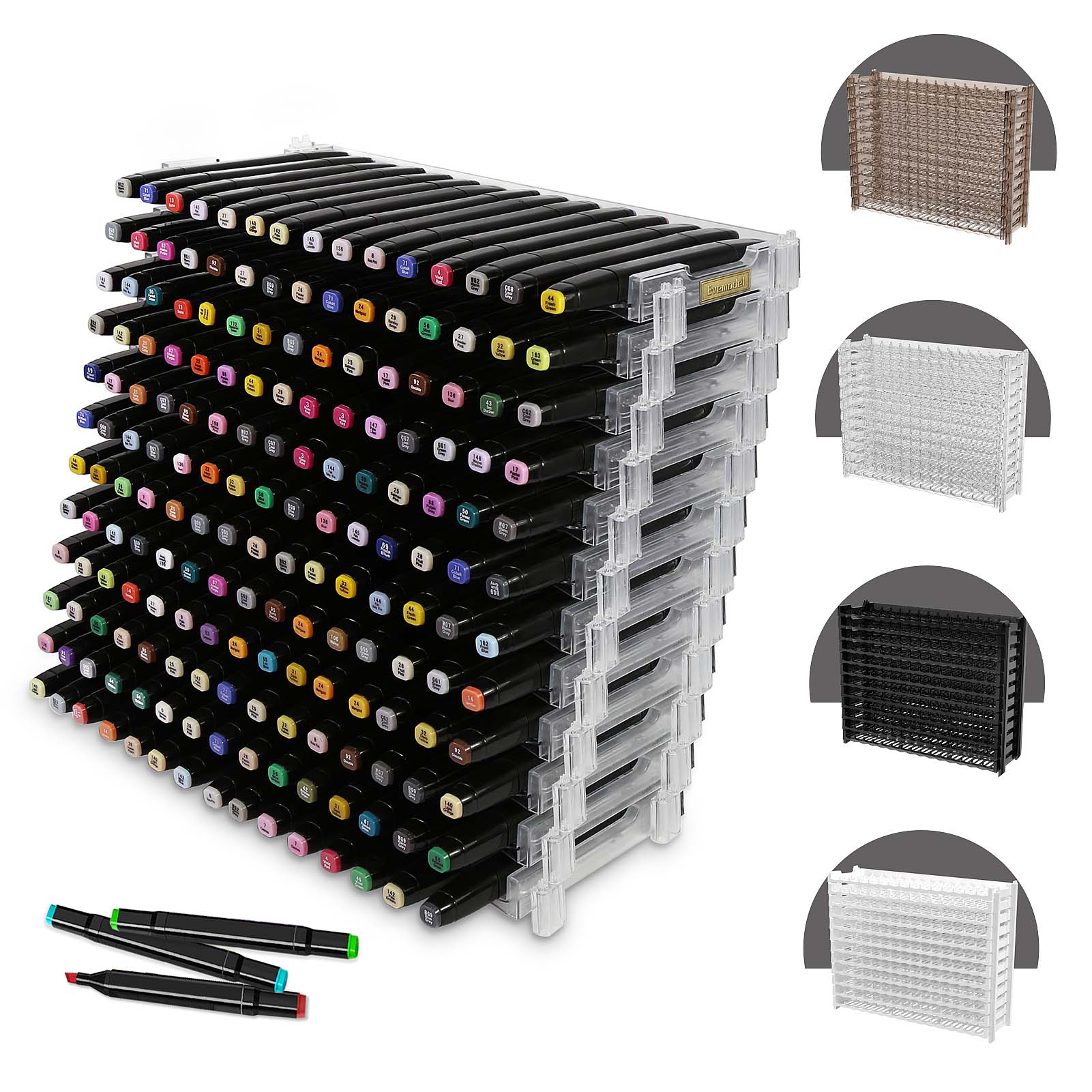 SN01 15X12 Slots Penholder Display and Storage Pen Rack for Art Marker Pens