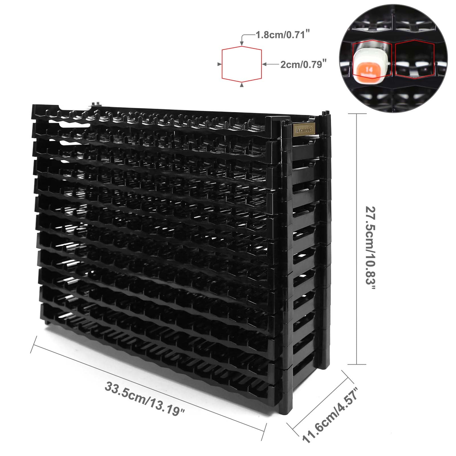 SN01 15X12 Slots Penholder Display and Storage Pen Rack for Art Marker Pens