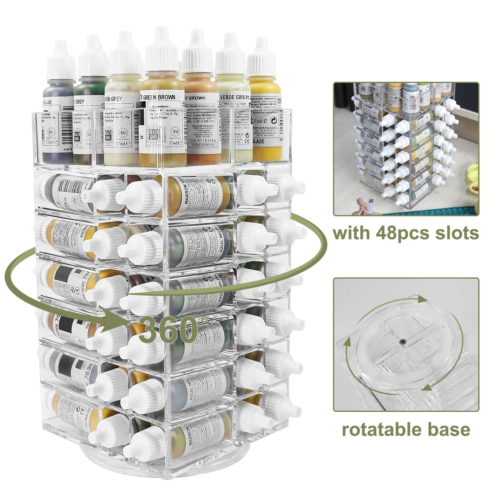 SN02 1 Set Model Painting Organizer Pigment Bottle Spinning Rack Holder Shelf