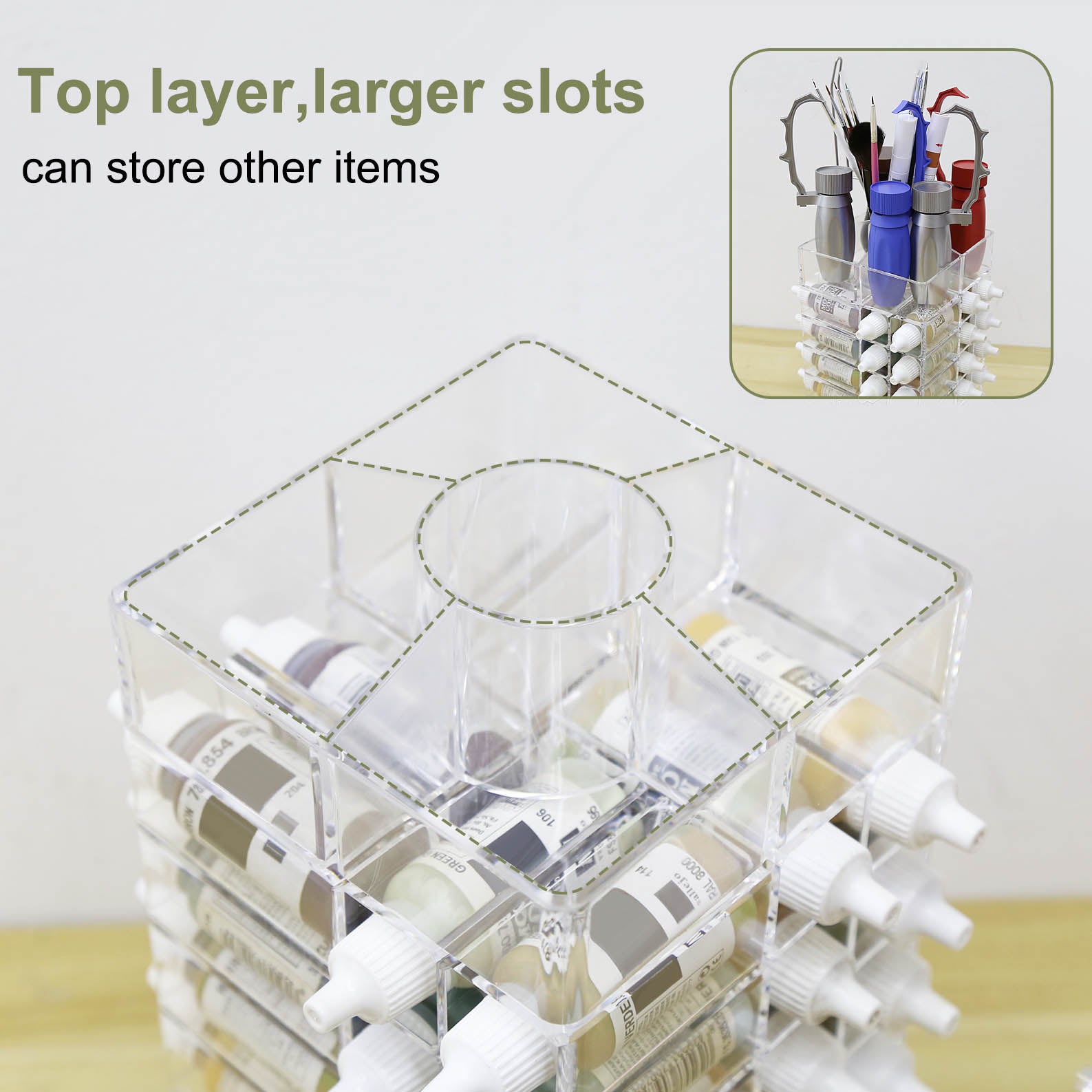 SN02 1 Set Model Painting Organizer Pigment Bottle Spinning Rack Holder Shelf