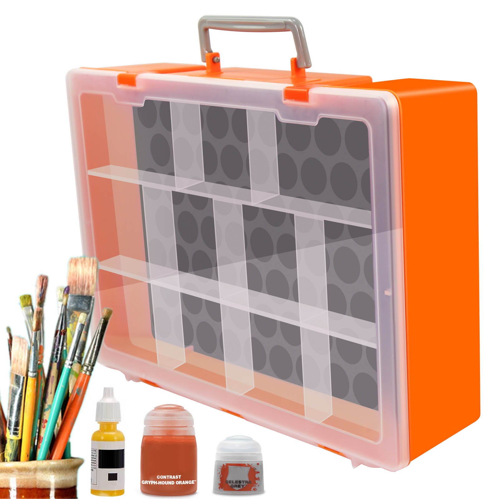 SN03S 1 Unit Model Paint Pigment Bottle Storage Suitcase Dual-layer Portable