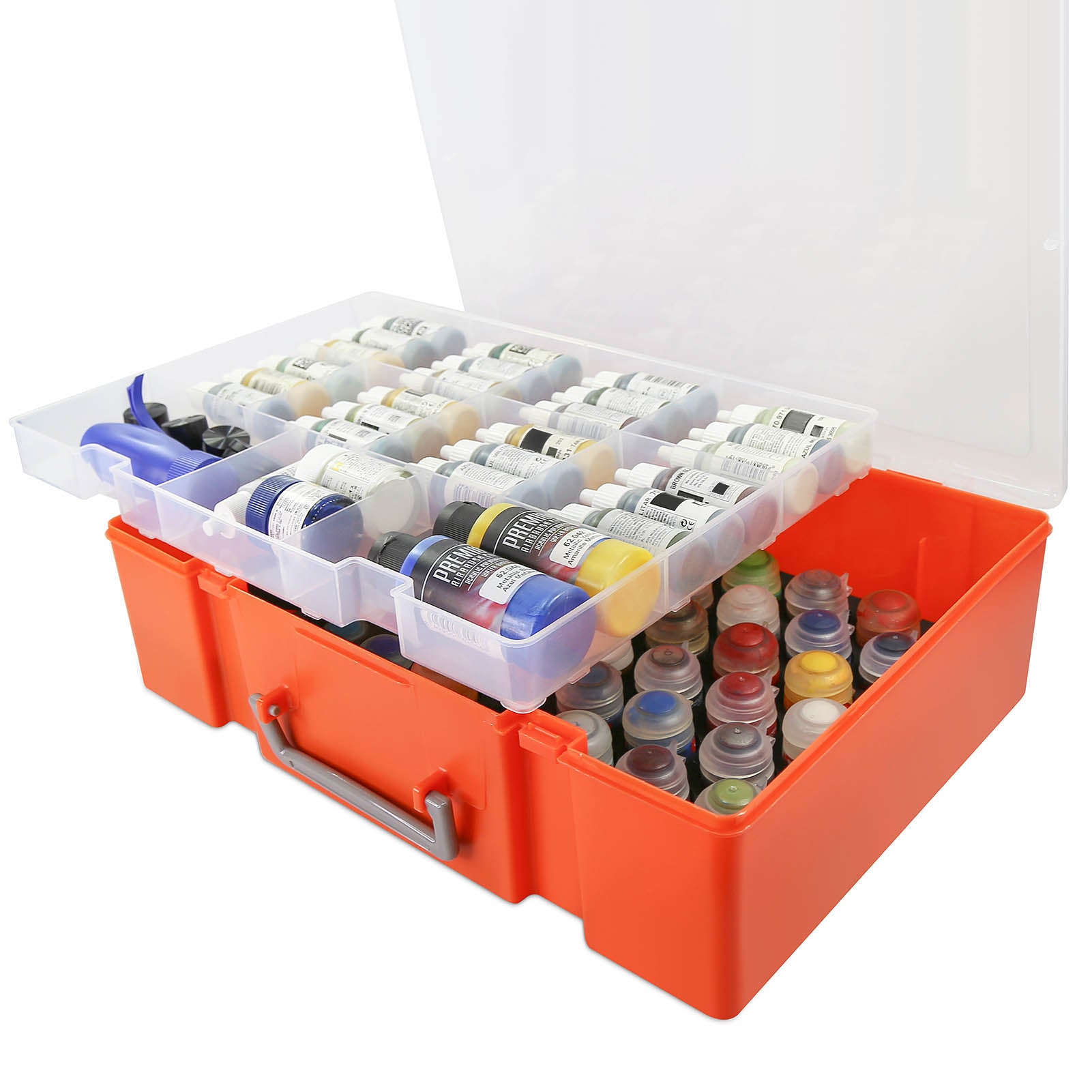 SN03S 1 Unit Model Paint Pigment Bottle Storage Suitcase Dual-layer Portable