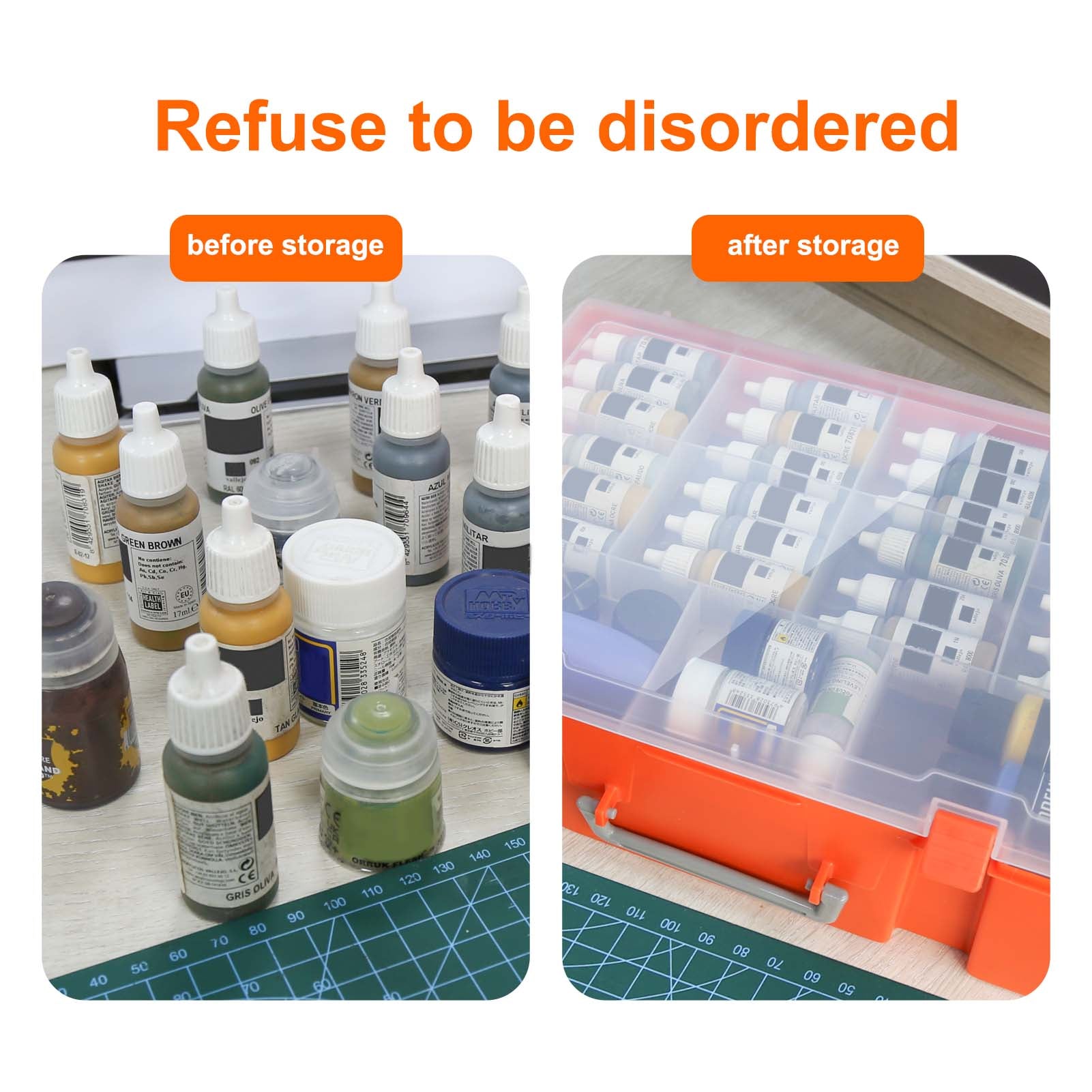 SN03S 1 Unit Model Paint Pigment Bottle Storage Suitcase Dual-layer Portable