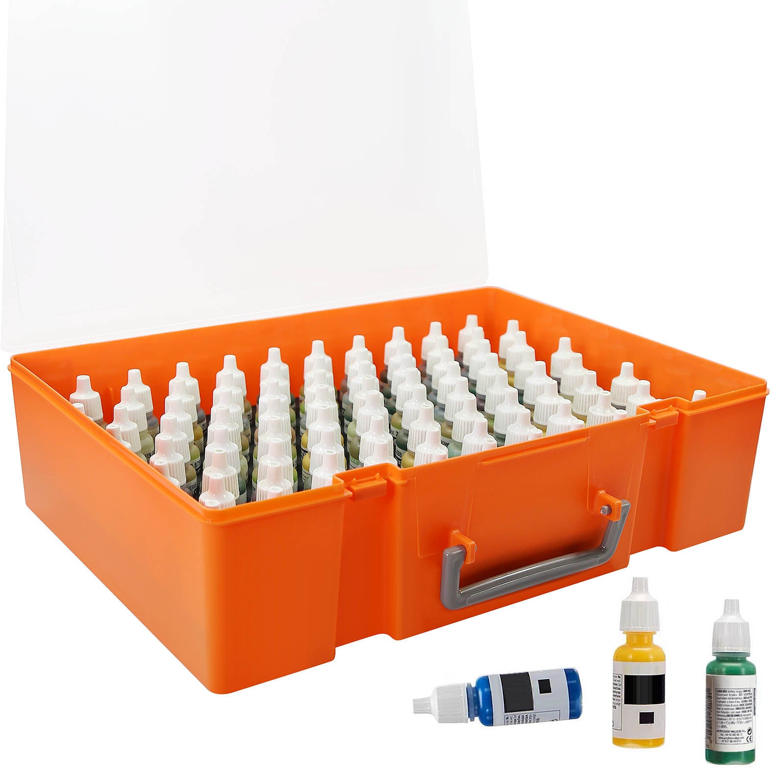 SN03 1 Set Model Paint Organizer Pigment Bottle Storage Suitcase Holds 88pcs Bottles