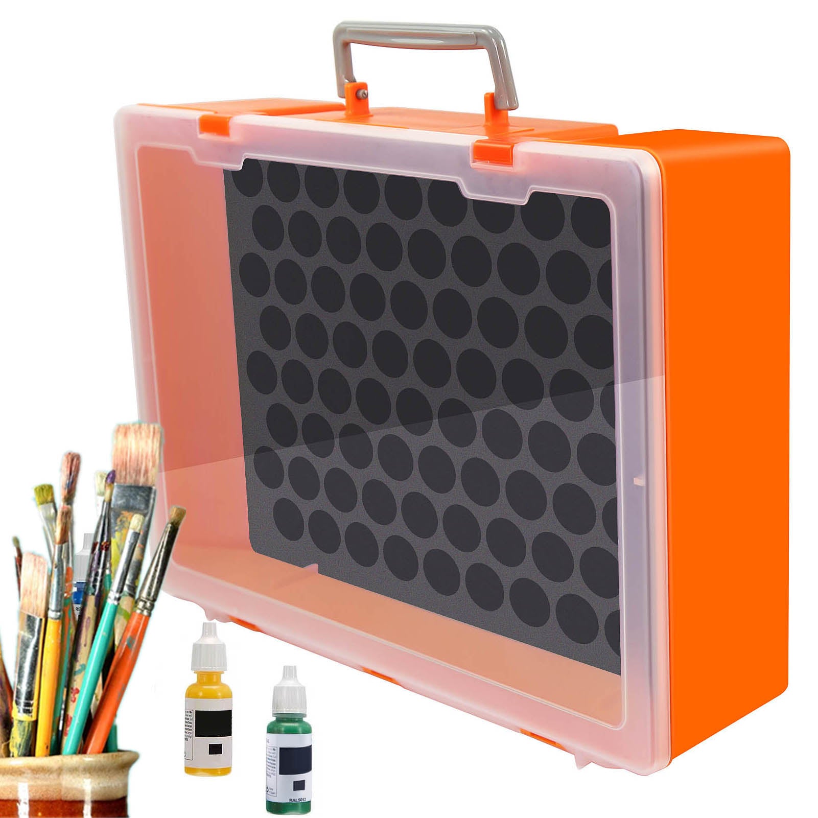 SN03 1 Set Model Paint Organizer Pigment Bottle Storage Suitcase Holds 88pcs Bottles