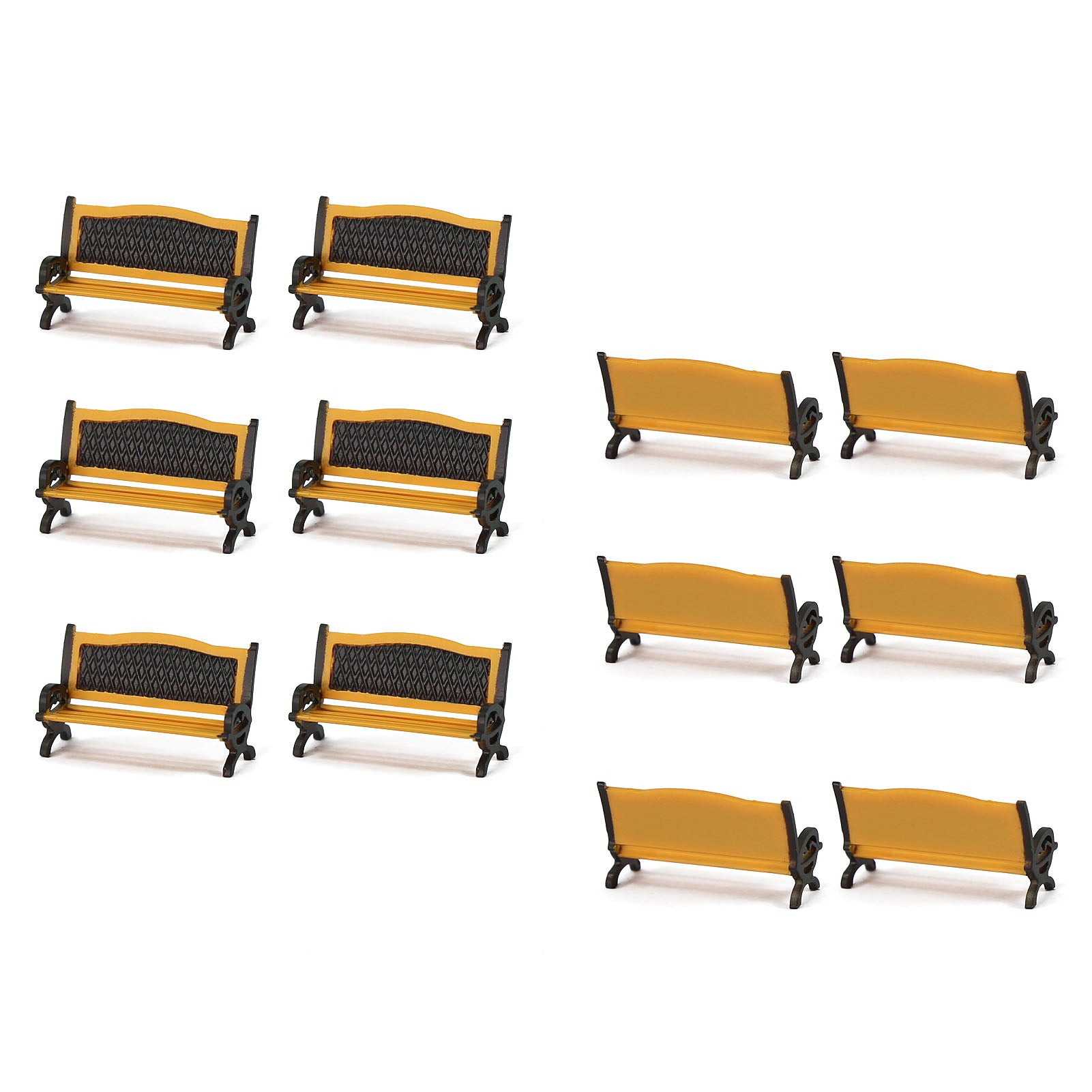 ZY35087 12pcs HO Scale 1:87 Platform Park Street Seat Bench Chair