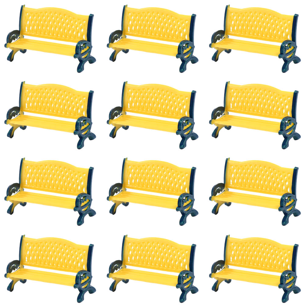 ZY34050 12pcs O Scale 1:50 Platform Park Street Seats Bench Chair