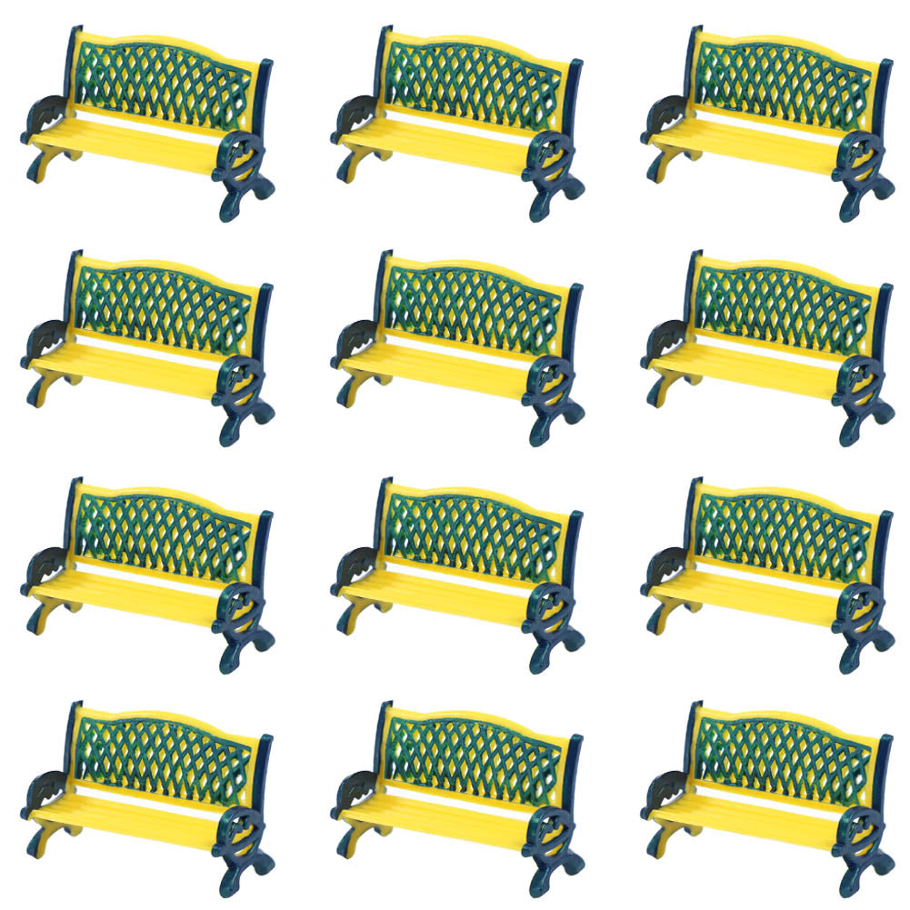 thumbnail image 2 of Evemodel 1:50 O Scale Park Bench Set – 12pcs Pre-Built Train Railway Scenery 2 of 4