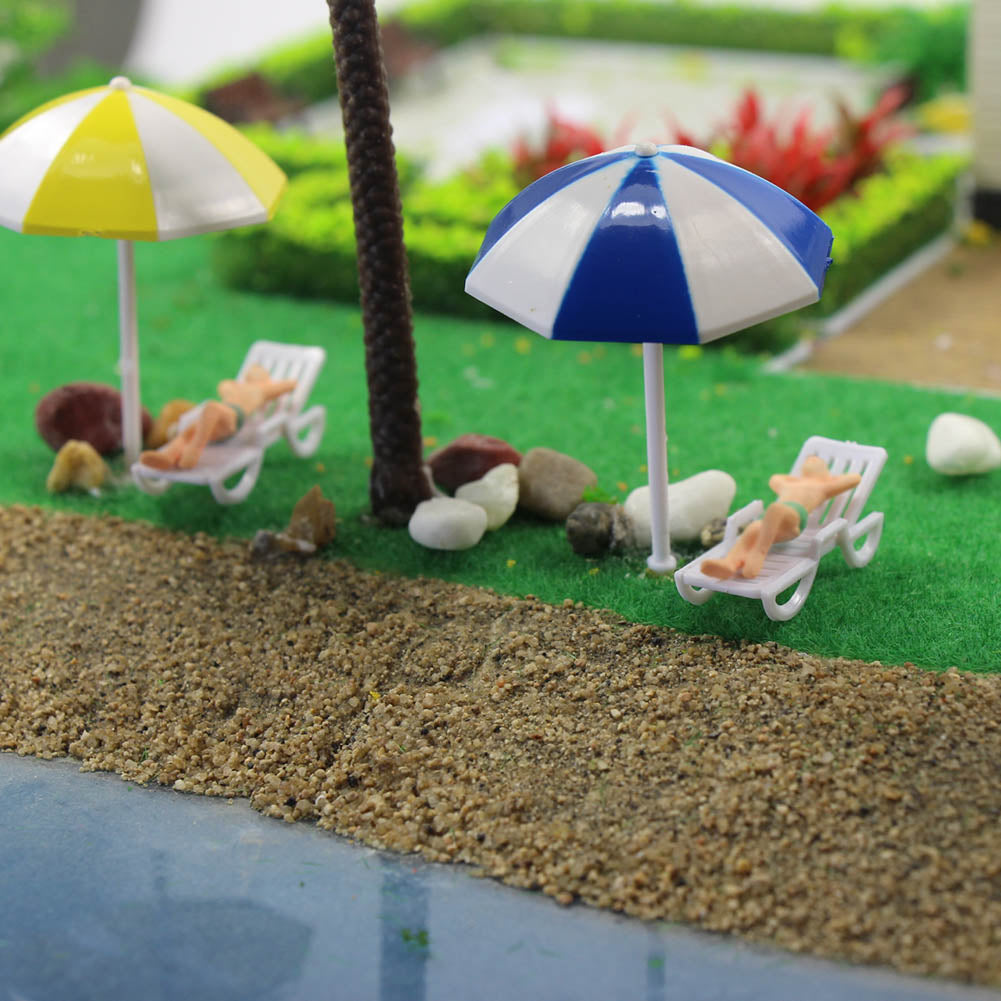 TYS15025 6pcs G Scale 1:25 Model Sun Loungers Beach Chairs