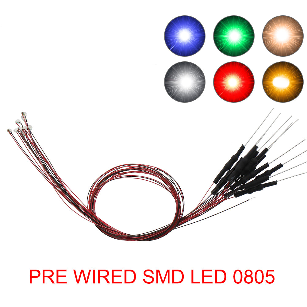 L0805 20pcs Pre Wired SMD 0805 LED 12V ~ 18V