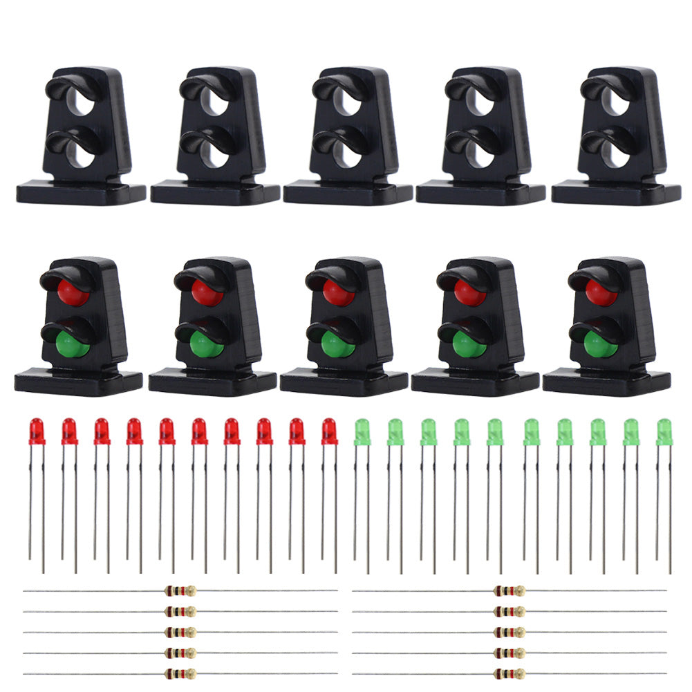 JTD21 10 sets HO/OO Scale Target Faces Railway Dwarf Signal 2 Aspects LED