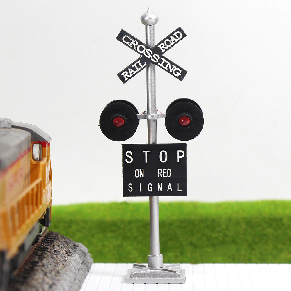 JTD436RP 1 Set O Scale 1:43 Railway Crossing Signal with Circuit Board Flasher