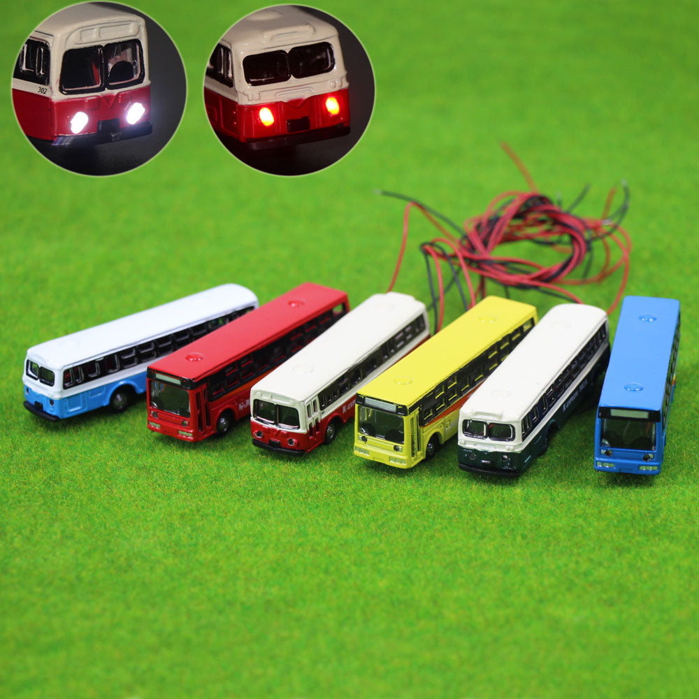 EBS15002 4pcs N scale 1:150 Model Buses Lighted Diecast Alloy