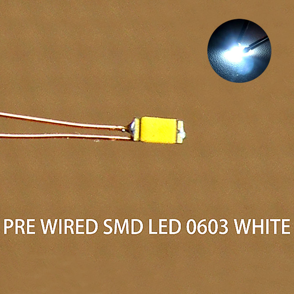 C0603 20pcs Pre-wired Micro 0.1mm Copper Wired SMD LED 0603