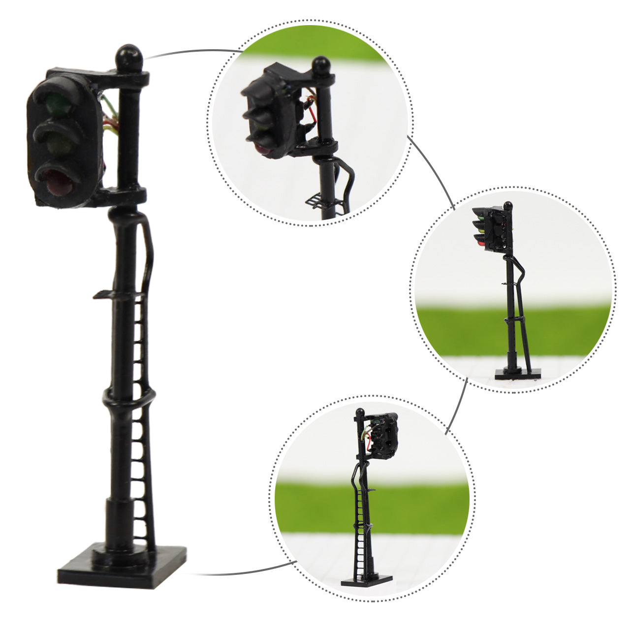 JTD1508GYR 3pcs N Scale 1:160 Model Signal Block Traffic Light 12V