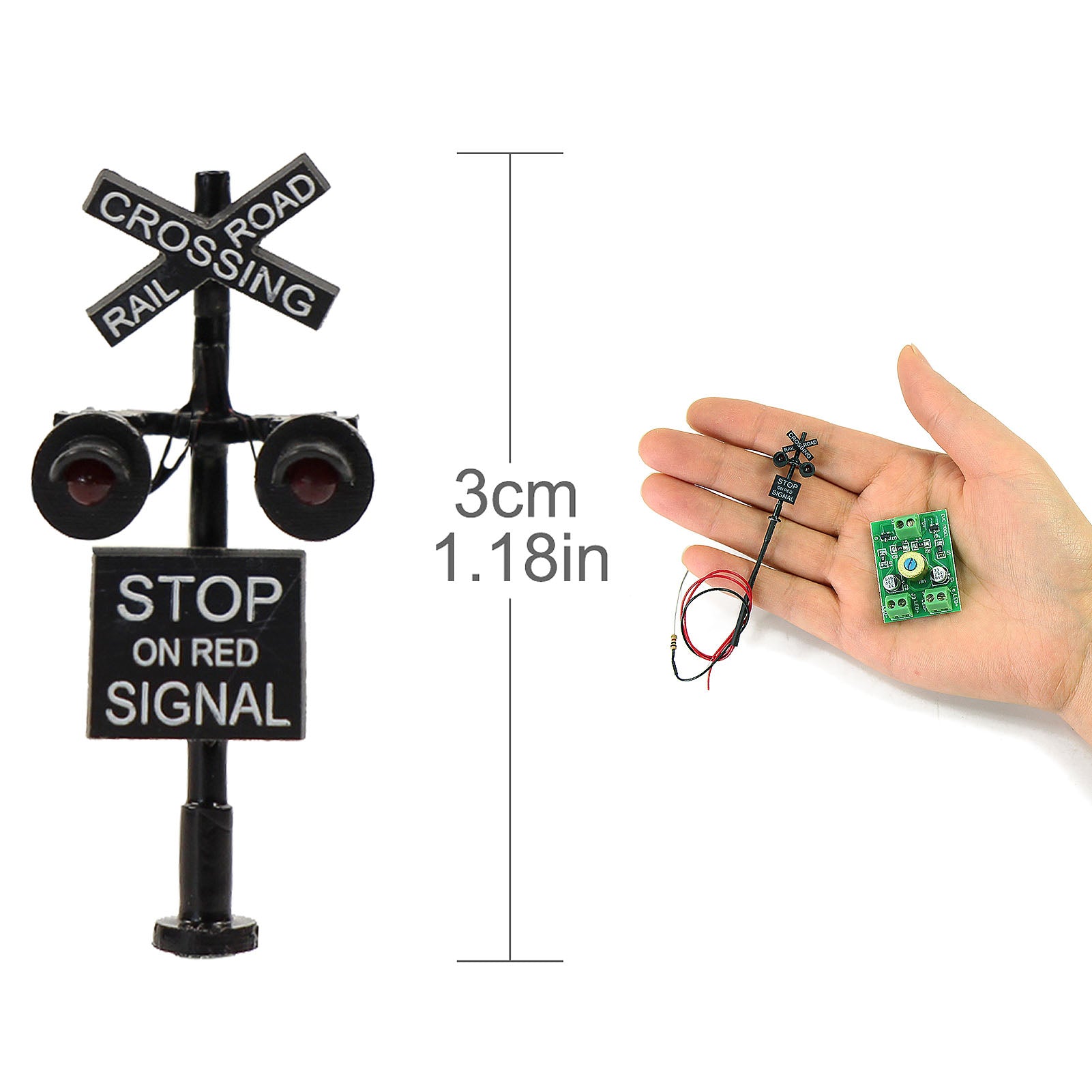 JTD1507RP 1 set N Scale 1:160 Railway Crossing Signal and Circuit Board Flasher