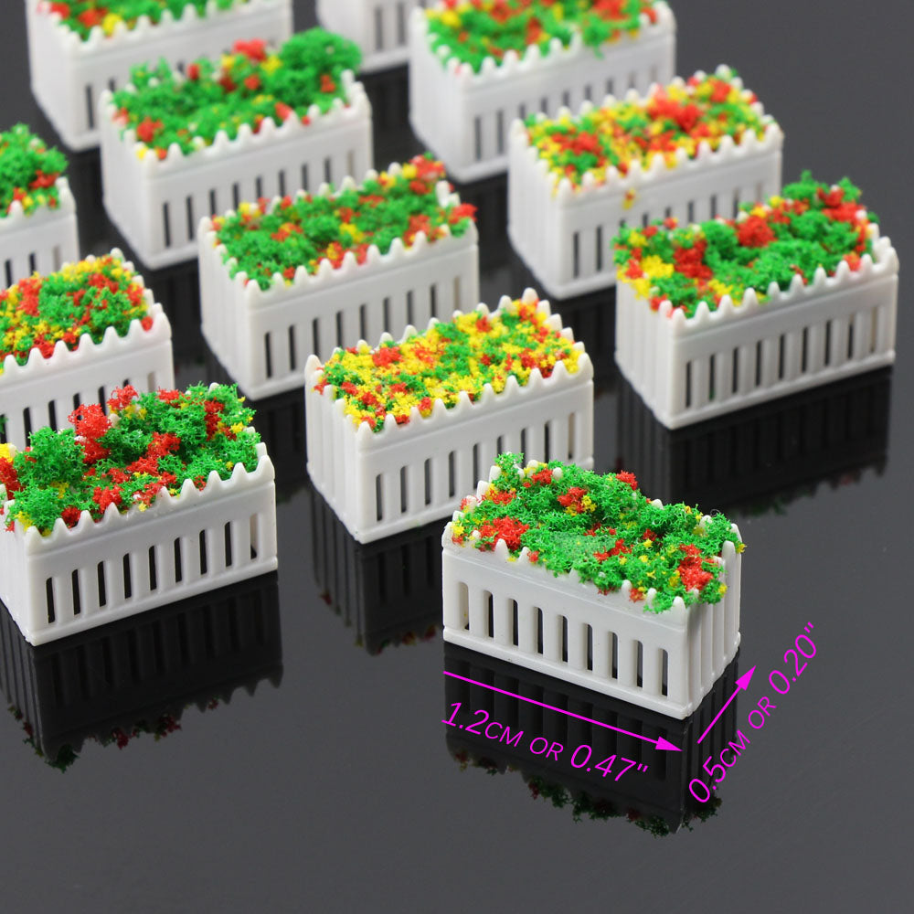 GY39150 12pcs N Scale 1:150 Rectangle Flowerbed Park Garden