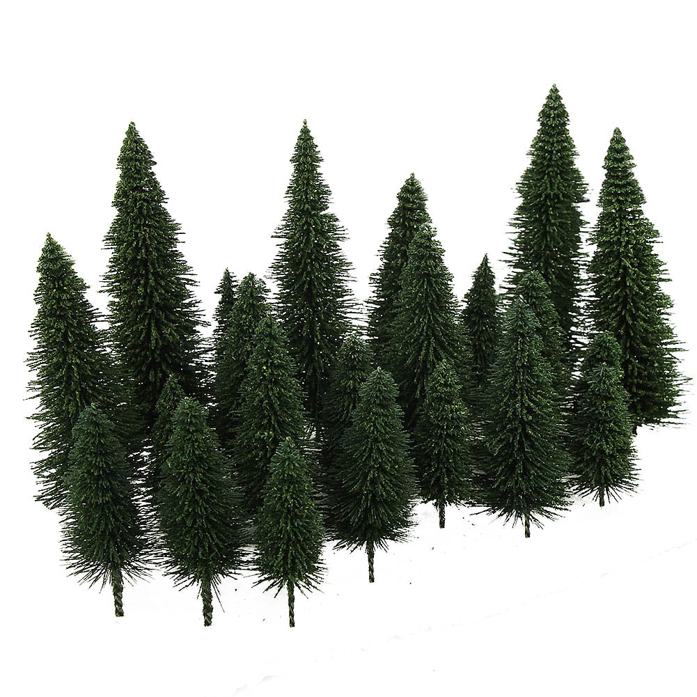 20x HO Scale 1:87 Deep Green Iron Wire Model Trees – 80mm For Railroad Scenery