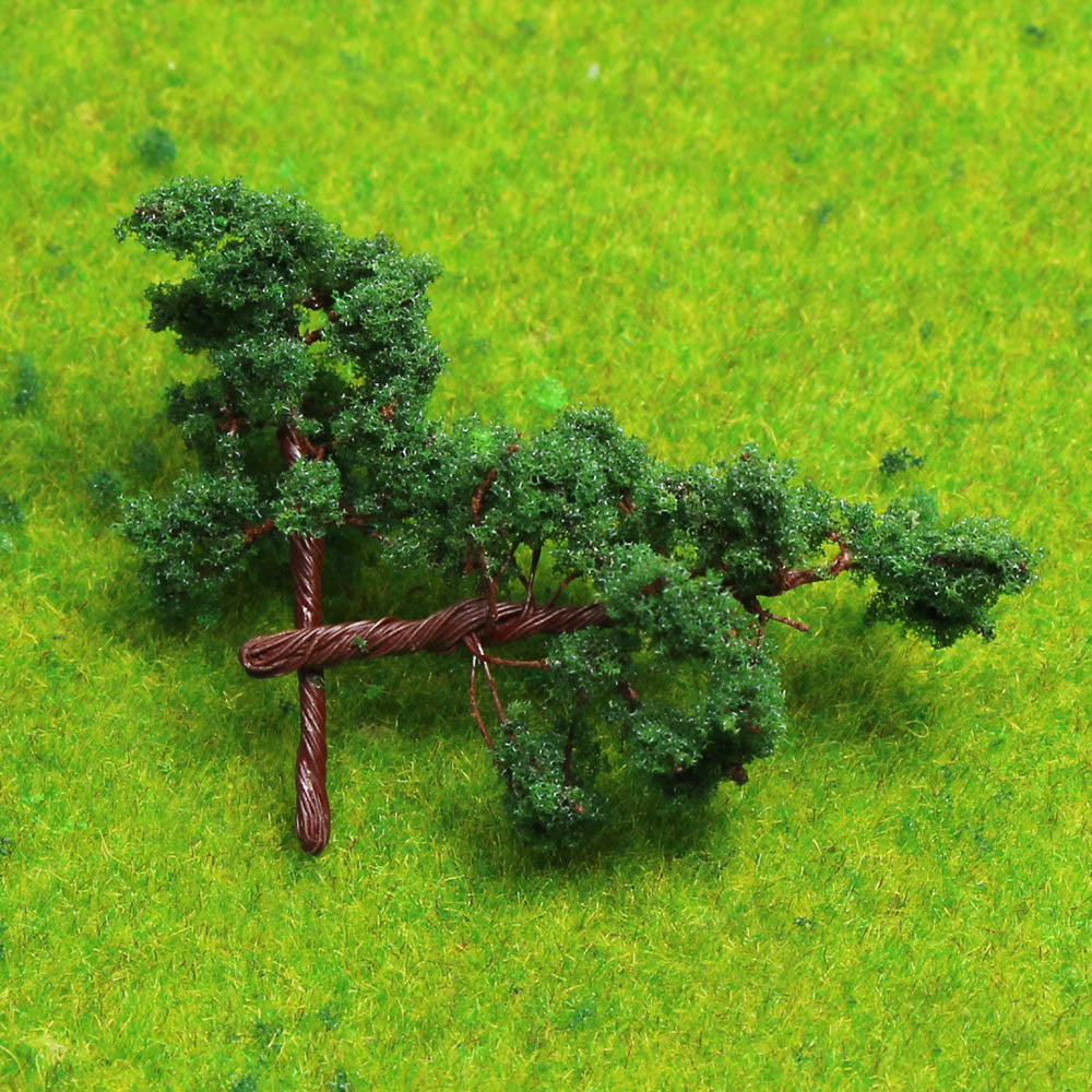 D3210 100pcs N Z Scale 1:200 Model Green Tree with Iron Wire