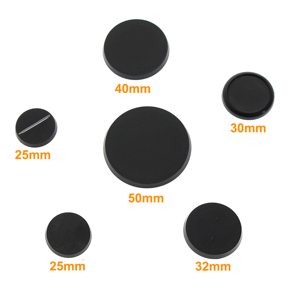MB 40pcs Round Plastic Bases for War Games