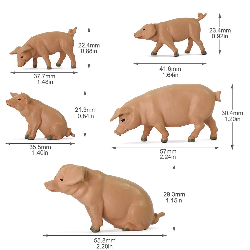 AN2501 15pcs 1:25 G Scale Model Pig Farm Animals