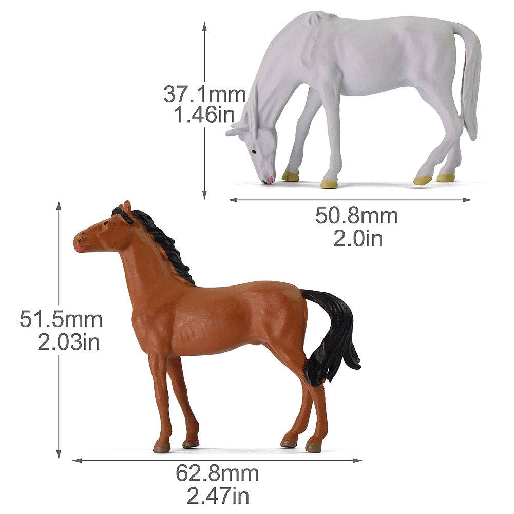 AN4302 12pcs O Scale 1:43 Painted Horses Farm Animals PVC