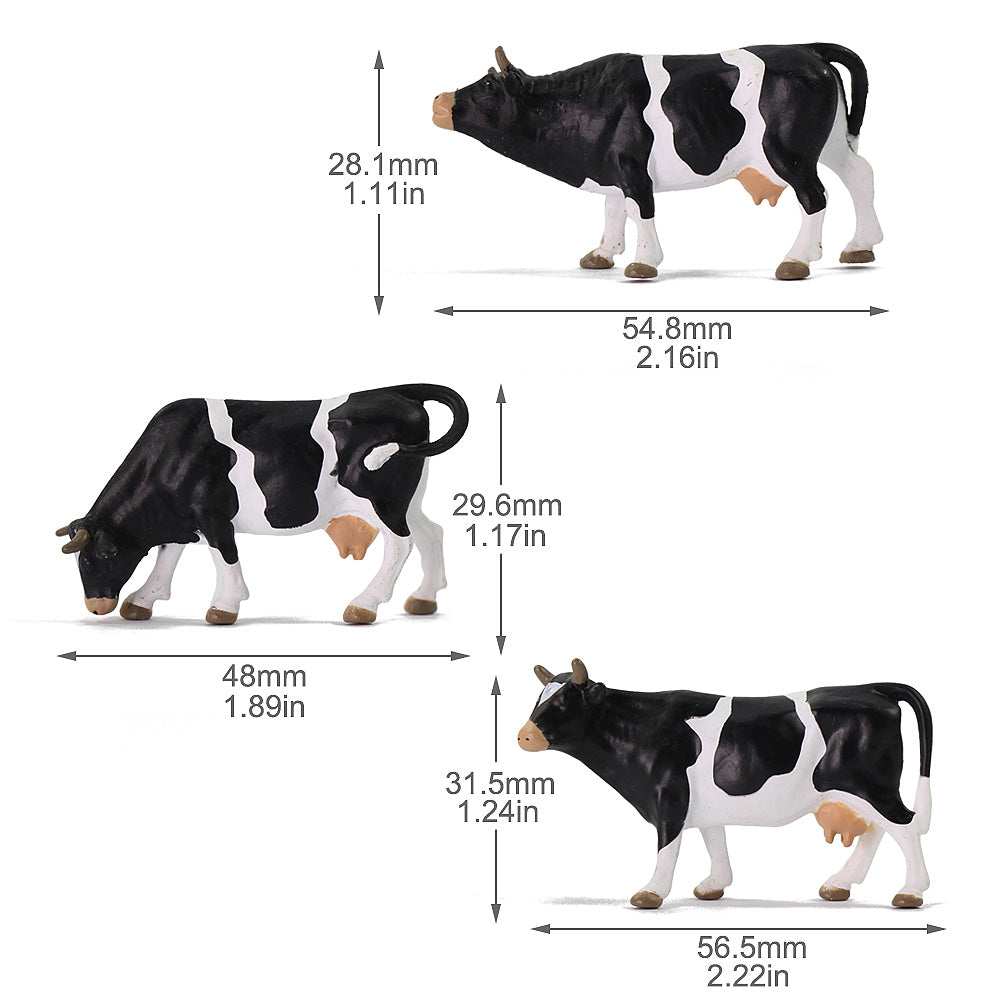 AN4303 15pcs O Scale 1:43 Horses Cows Farm Animals PVC