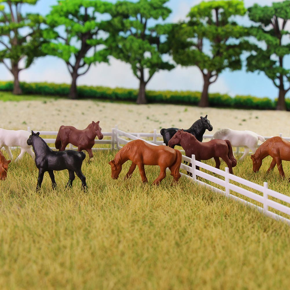 AN8701 40pcs HO Scale 1:87 Model Horses Painted Farm Animals