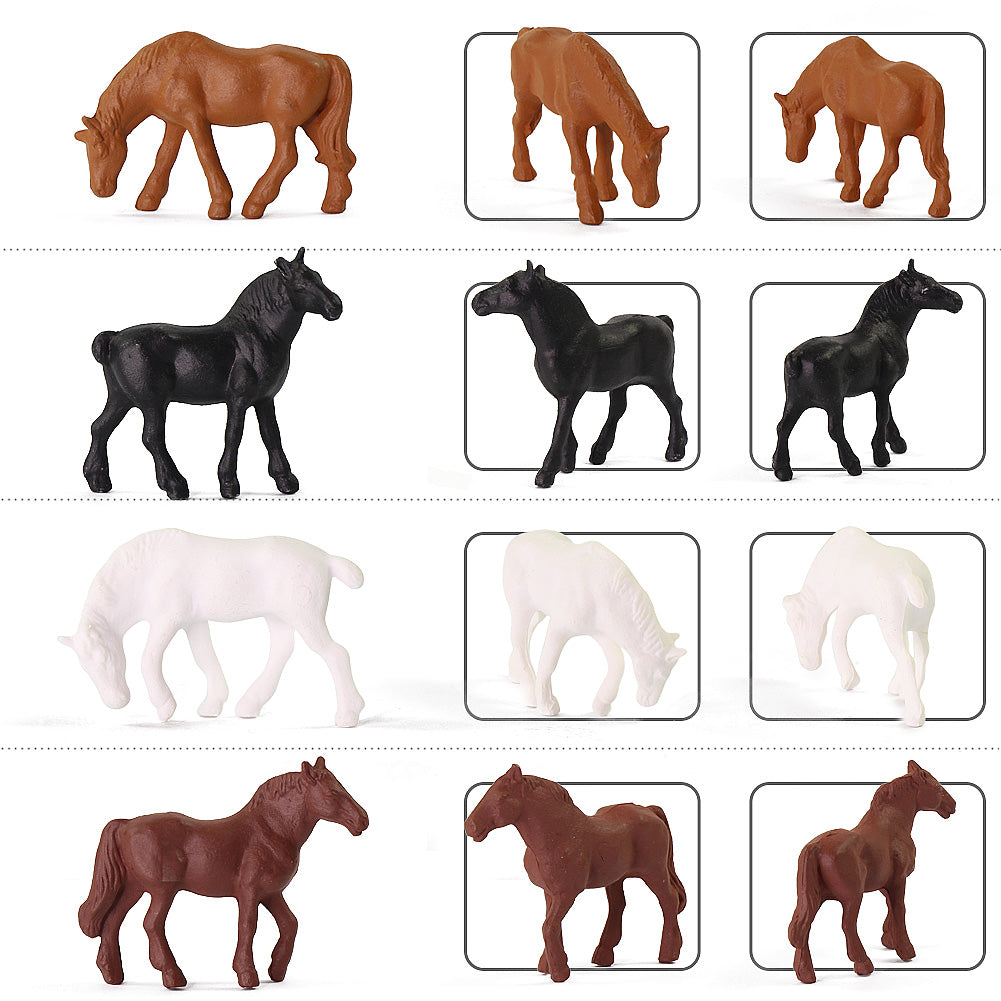 AN8701 40pcs HO Scale 1:87 Model Horses Painted Farm Animals