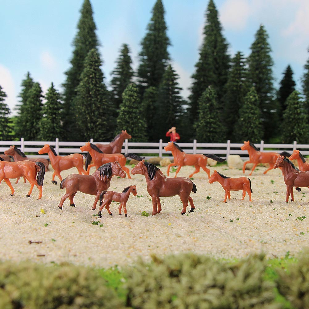 AN8702 30pcs HO Scale 1:87 Well Painted Horses Farm Animals