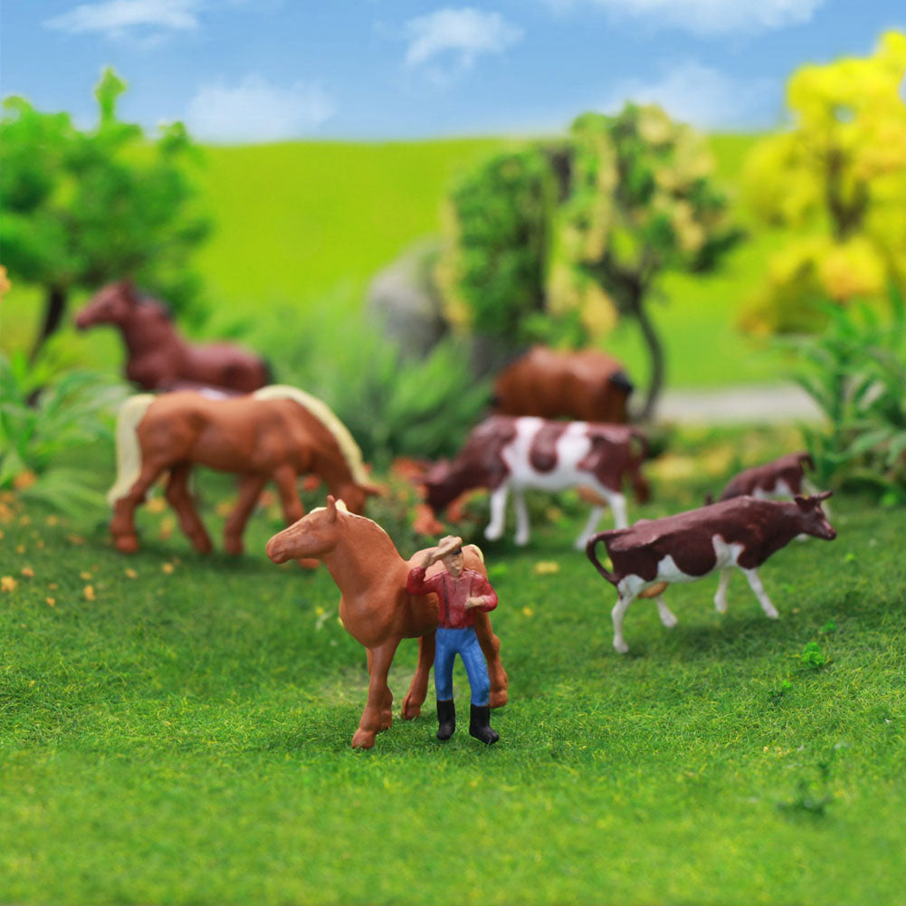 AN8706 36pcs HO Scale 1:87 Cows Horses and Shepherd