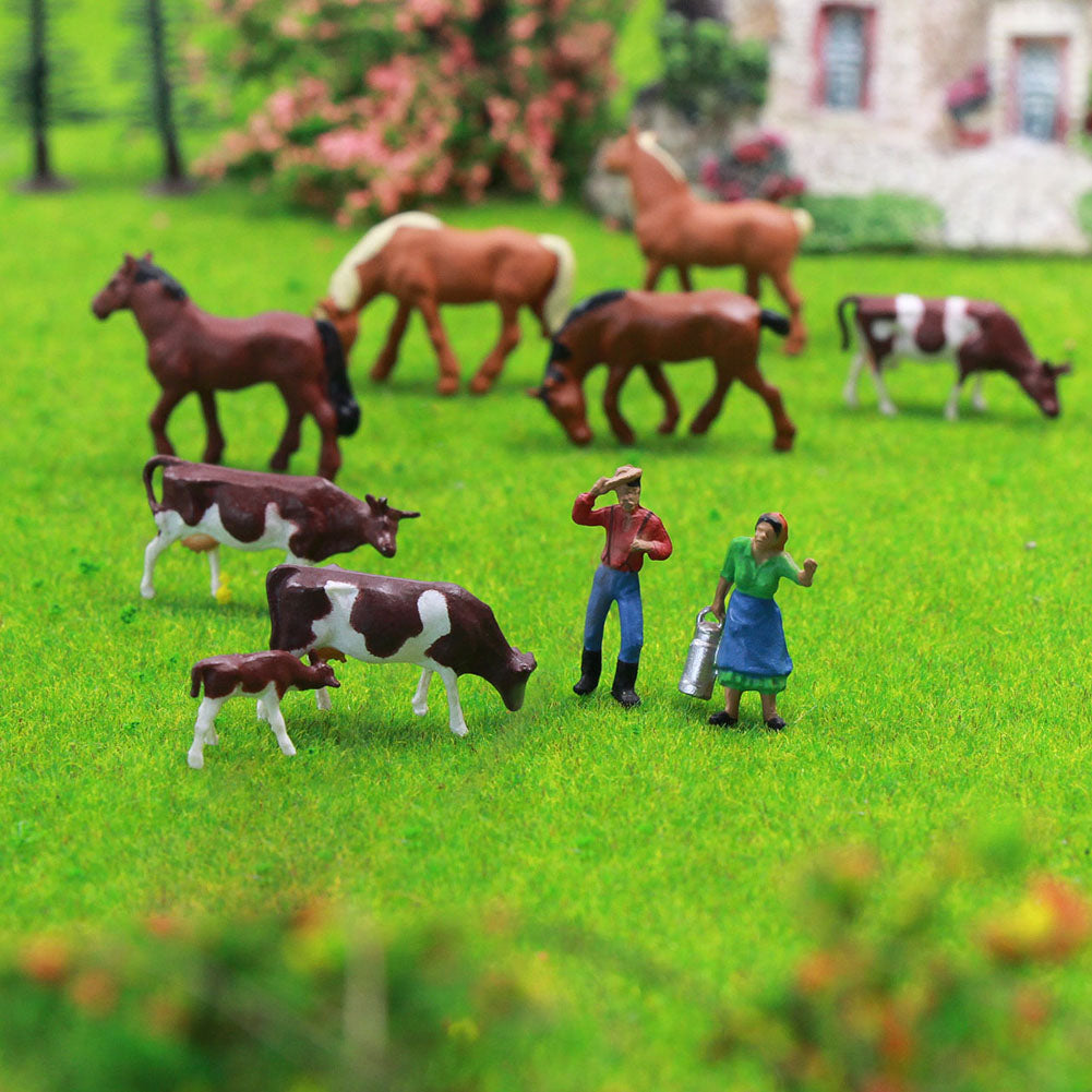 AN8706 36pcs HO Scale 1:87 Cows Horses and Shepherd